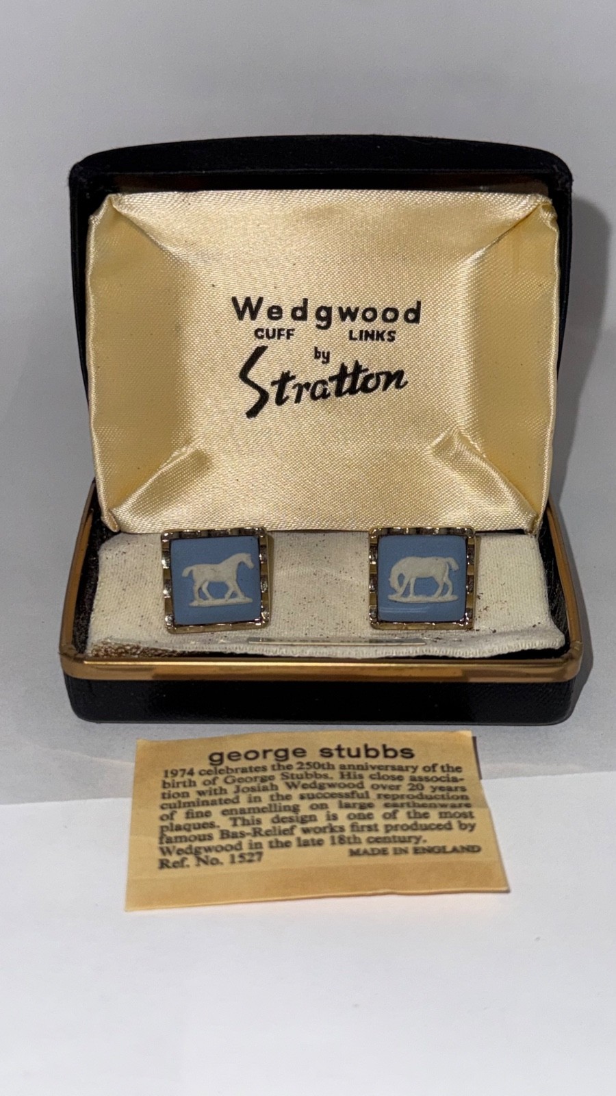 Wedgewood Cuff Links by Stratton - Stubbs Horses Wedgewood Cuff Links by Stratton - Stubbs Horses