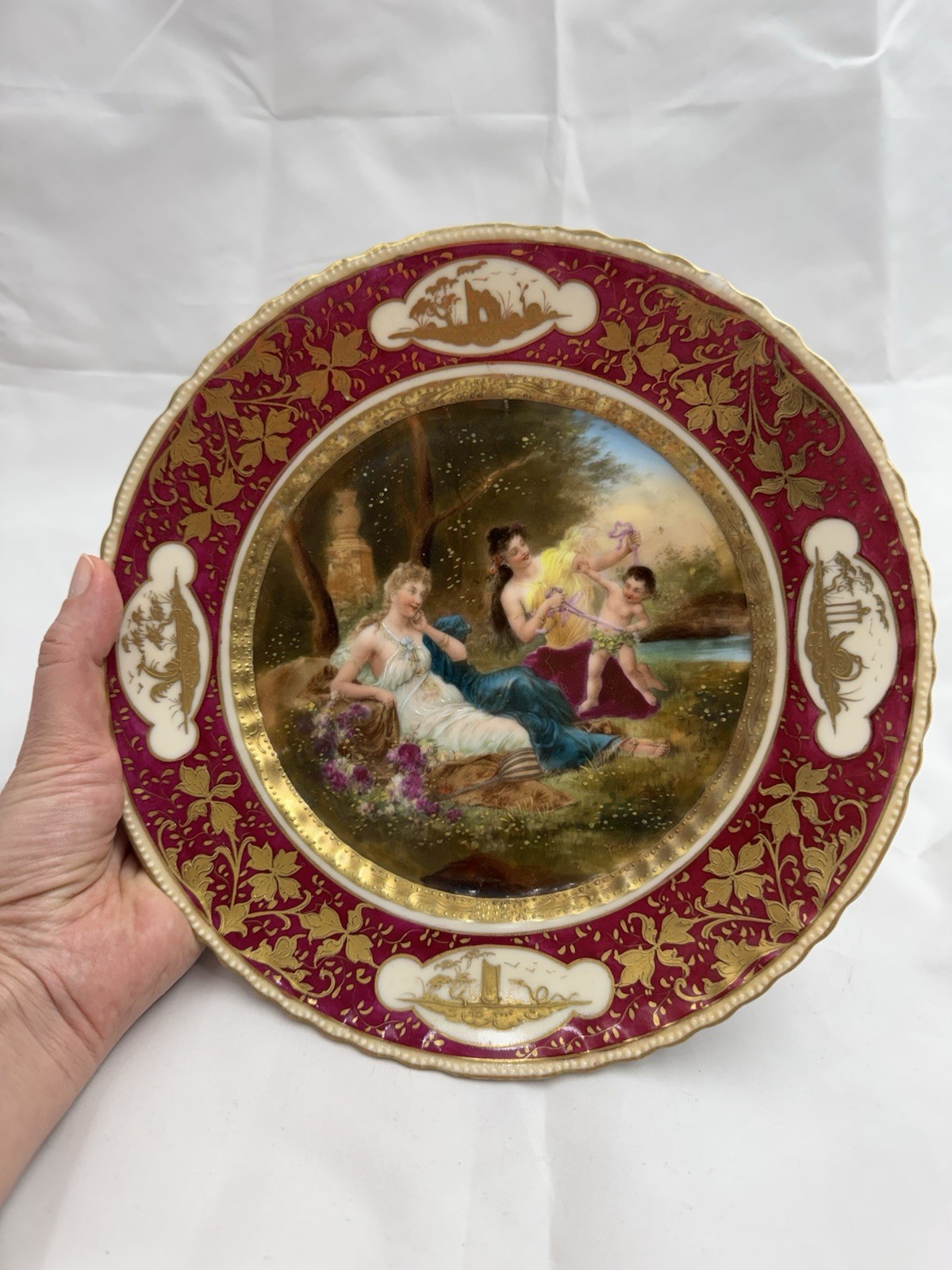 antique Royal Vienna style porcelain cabinet plate antique Royal Vienna style porcelain cabinet plate