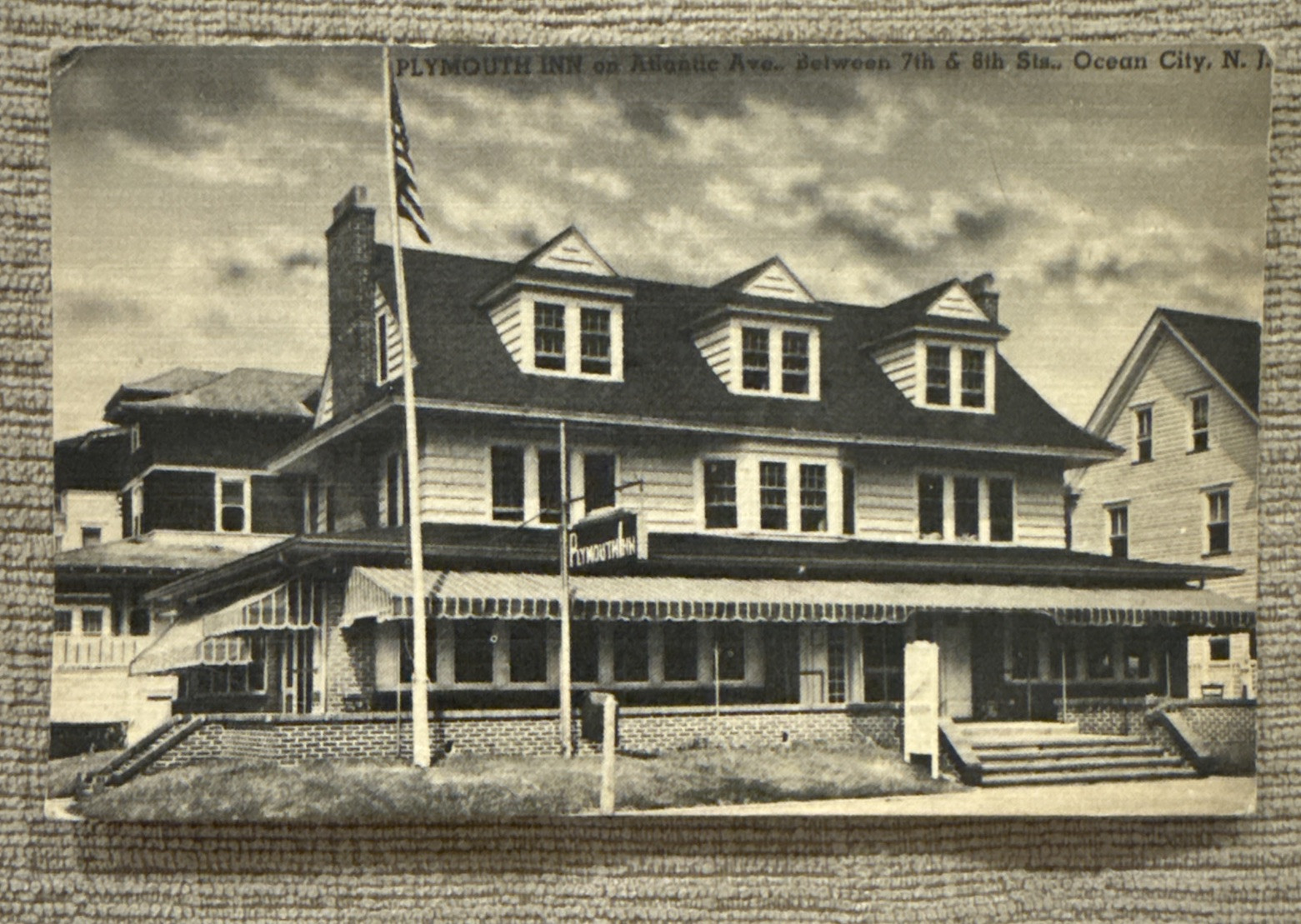 RARE Antique Postcard RPPC Real Photo Ocean City New Jersey OCNJ Plymouth Inn