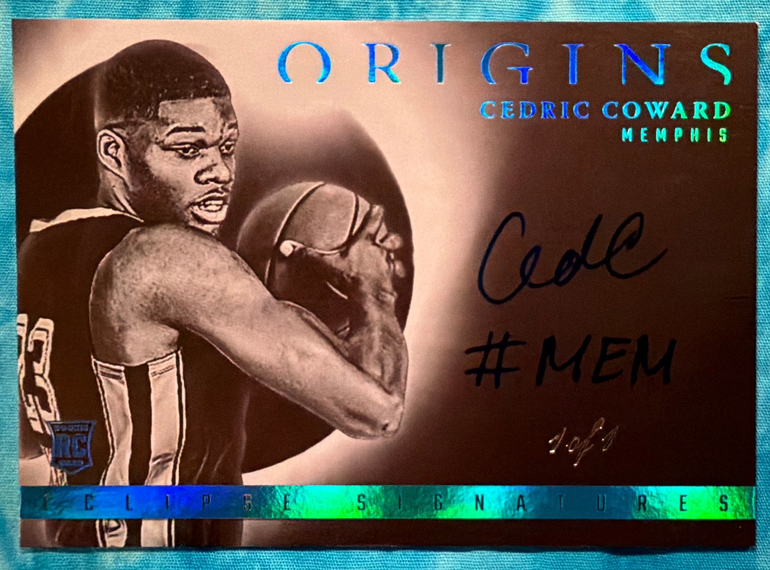 Panini 2025-26 Origins Cedric Coward Eclipse Signatures ECS-CED 1/1 # MEM