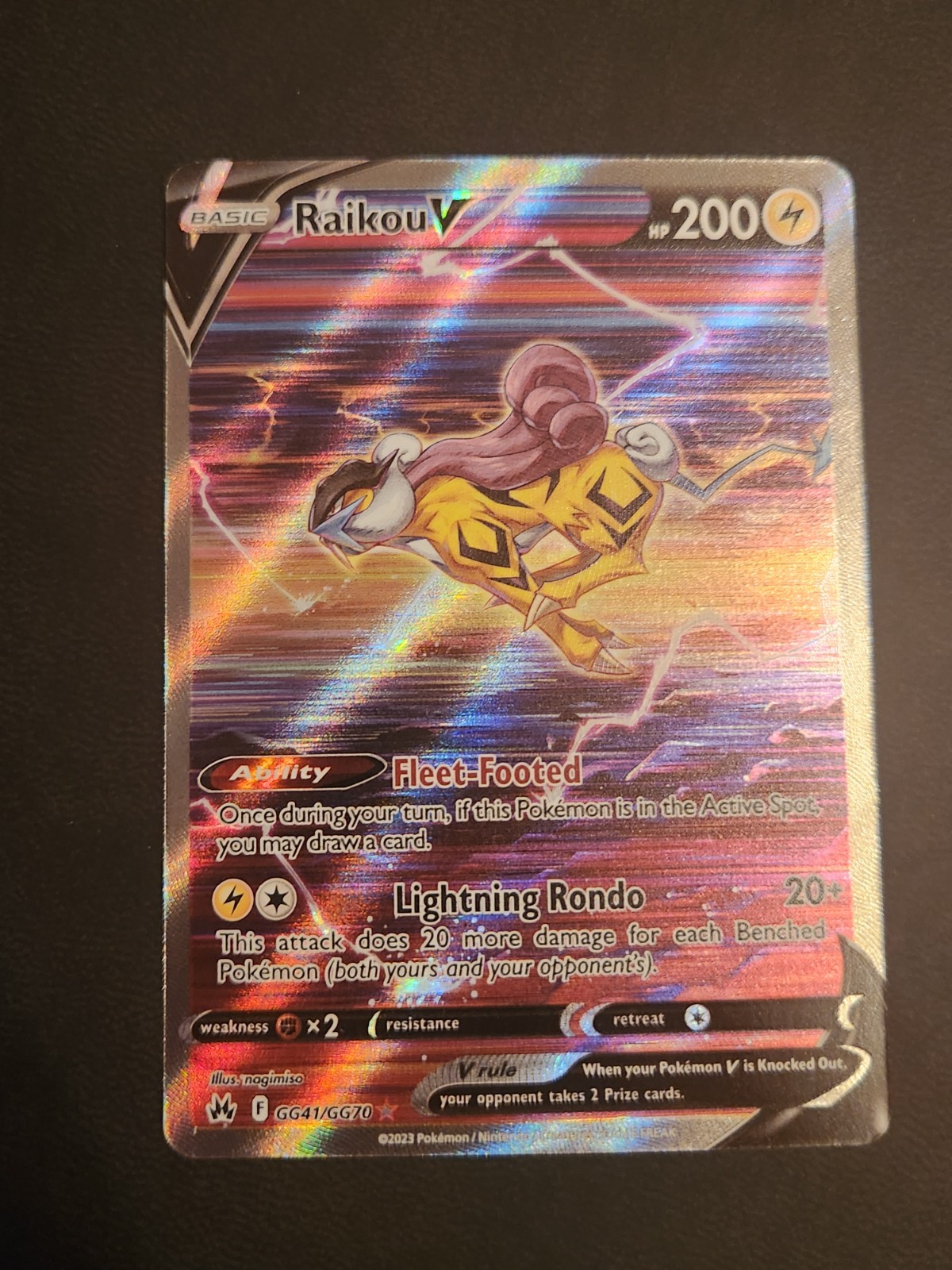 Raikou V GG41/GG70 SWSH: Crown Zenith: Galarian Gallery Holo