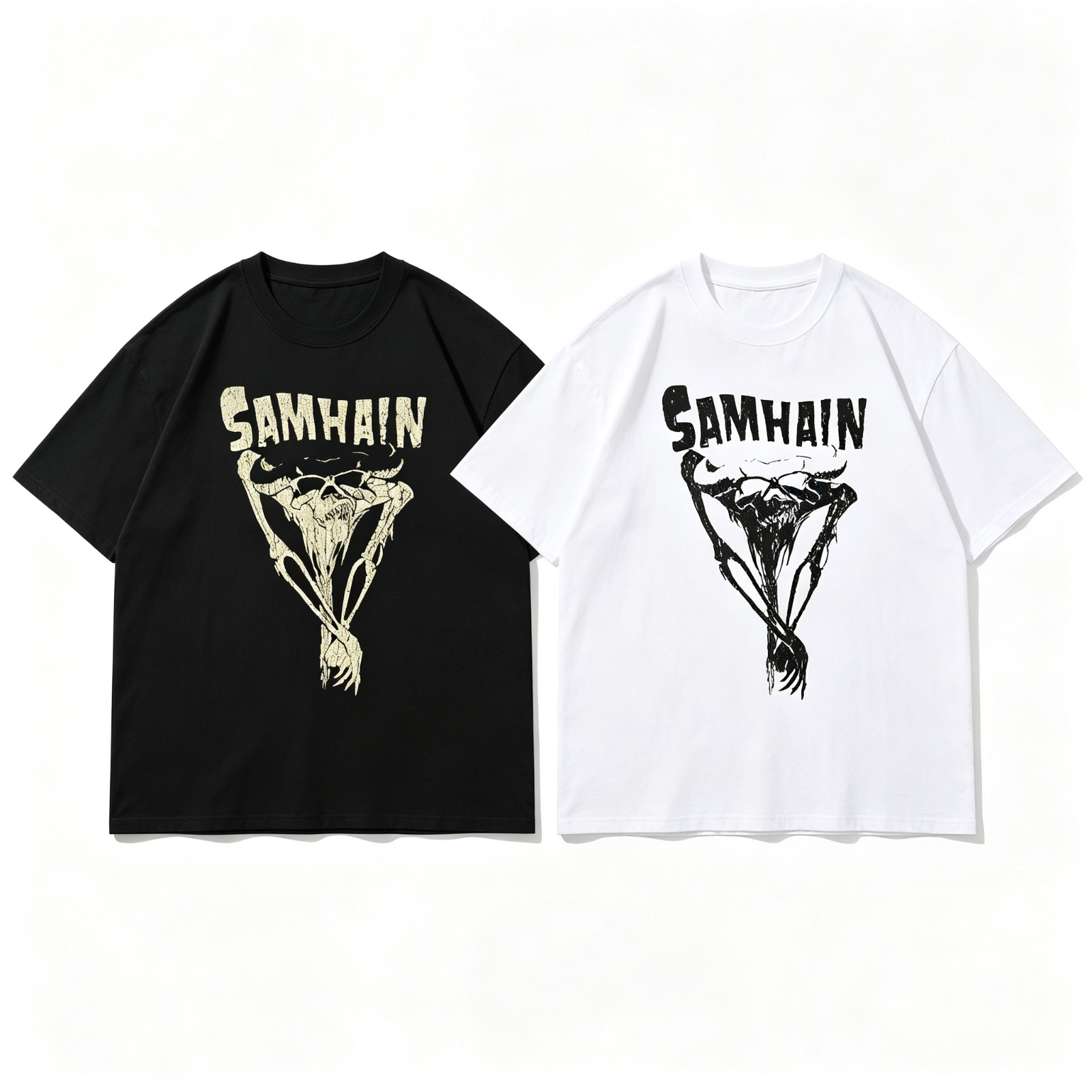 Vintage Samhain Horned Skull Band Graphic T-Shirt SIZE S-5XL
