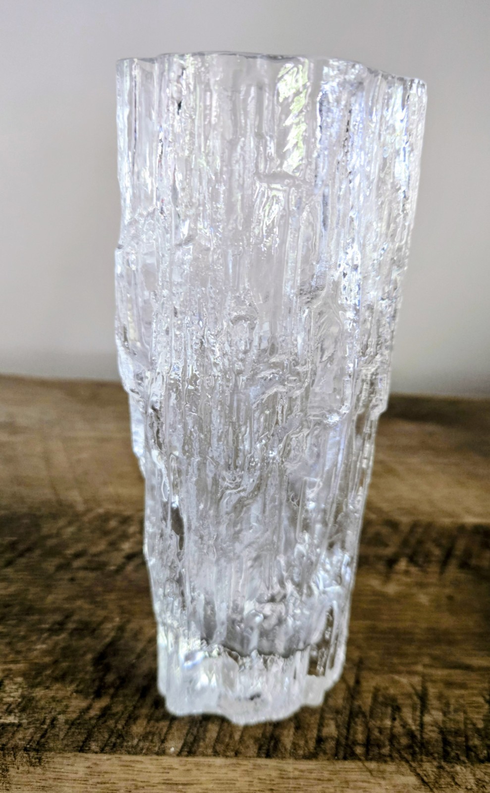 Vintage Tapio Wirrkala Iittala Avena Signed ART GLASS ICE VASE Finland 3429 Vintage Tapio Wirrkala Iittala Avena Signed ART GLASS ICE VASE Finland 3429