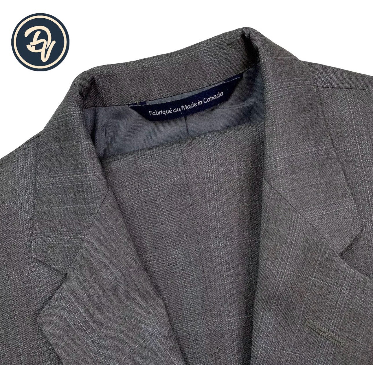 Mens Custom 40 L Coppley 1883 X REDA Light Grey Windowpane Plaid Modern Fit Suit