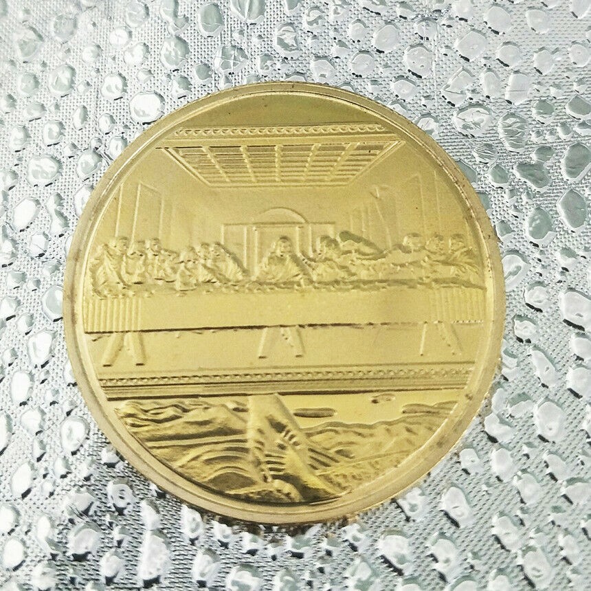 * 50 PCS Jesus Christ & Last Supper Gold Plated Coin *Great Religious Keepsake