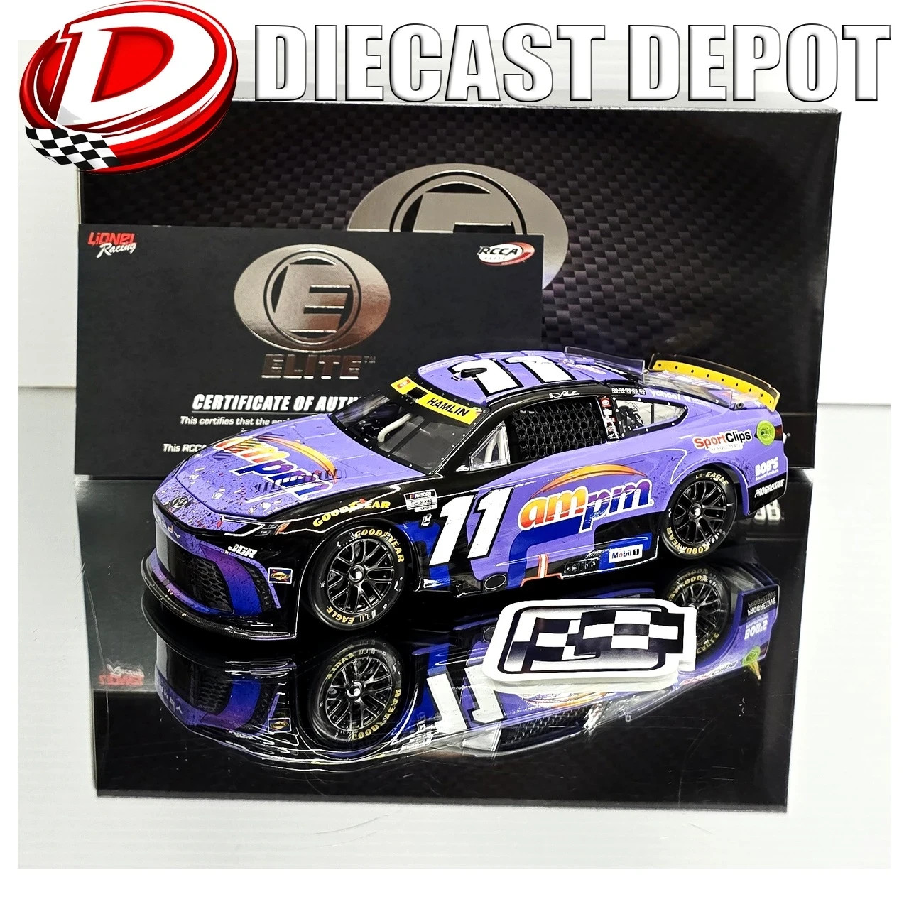DENNY HAMLIN 2025 LAS VEGAS WIN RACED VERSION AMPM 1/24 ELITE DIECAST