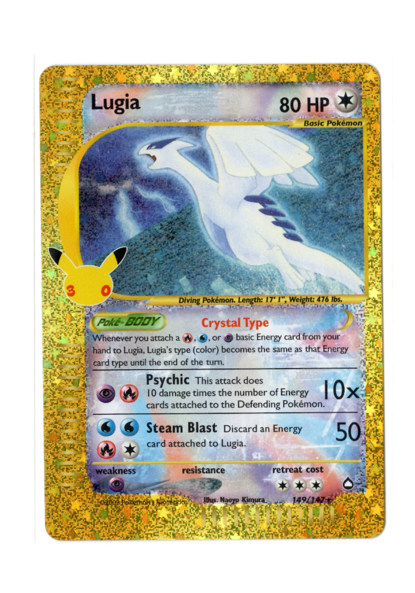 The Pokémon Company Lugia 149/147 Aquapolis Secret Rare Holo English HP80 The Pokémon Company Lugia 149/147 Aquapolis Secret Rare Holo English HP80