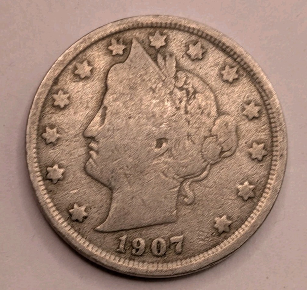 1907 Liberty V Nickel 5c Coin 1907 Liberty V Nickel 5c Coin