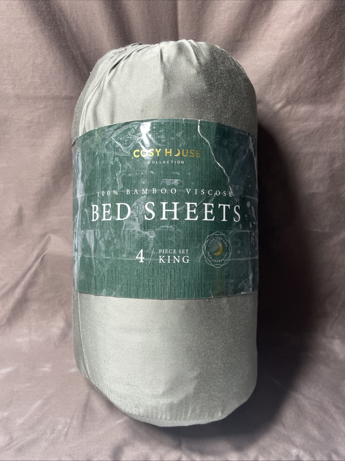 COSY HOUSE Luxury 100% Bamboo Viscose 4 Piece Sheet Set KING Grey New