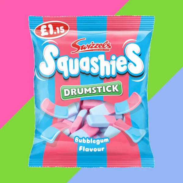 Swizzels Squashies Drumstick Bubblegum - 120g - Imported From UK - Foam Candy