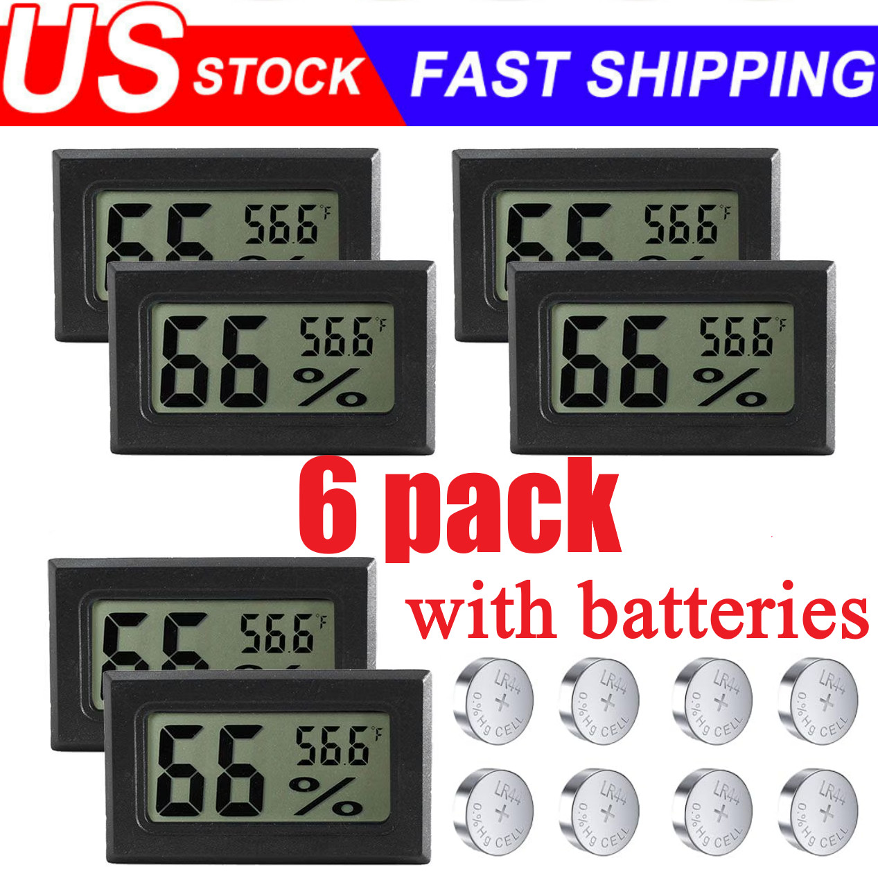 6 Pack Mini Hygrometer Indoor Humidity Meter, Small Digital Thermometer Humidity