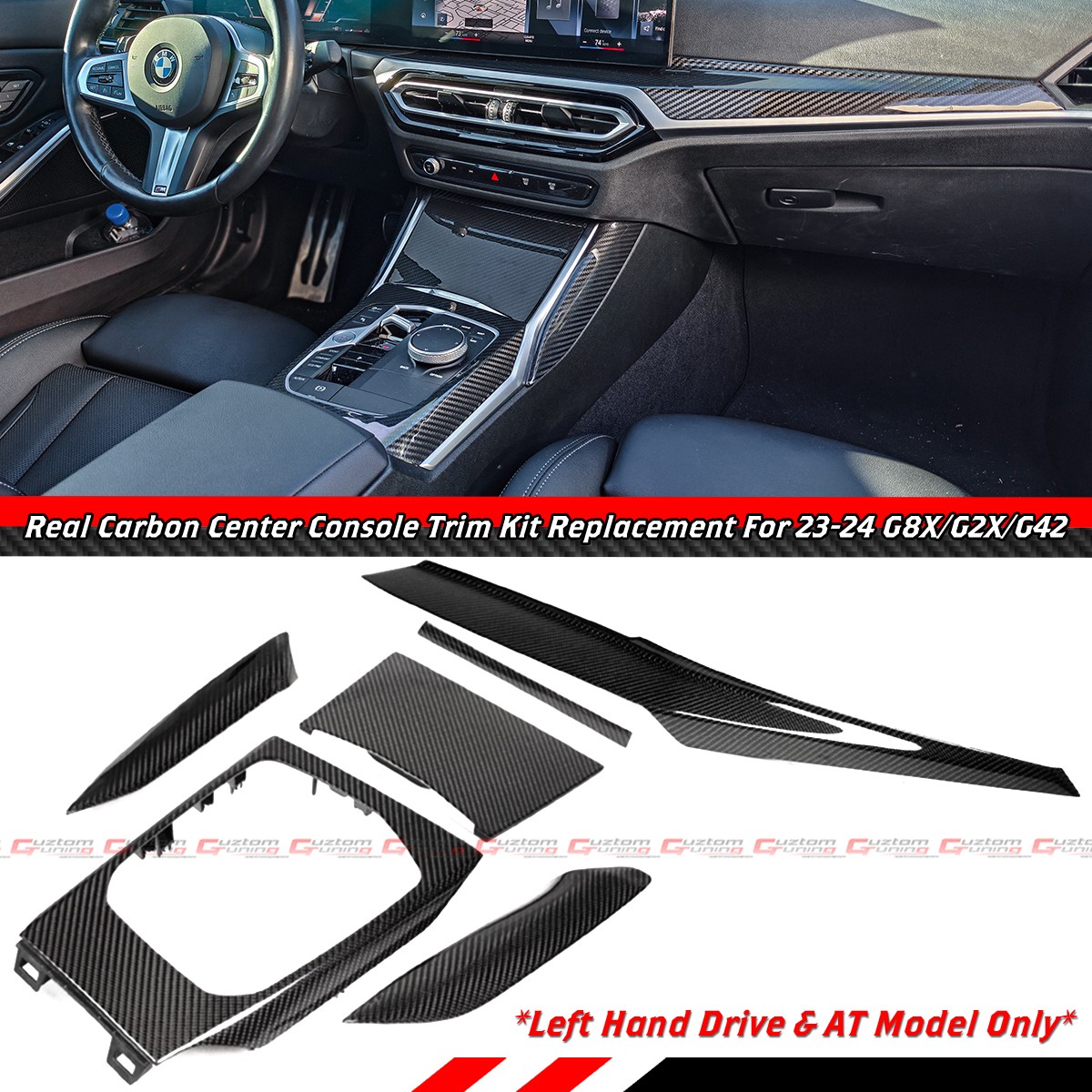 For 2023-24 BMW G8X G2X G42 6pc Carbon Fiber Dashboard Interior Console Trim Kit For 2023-24 BMW G8X G2X G42 6pc Carbon Fiber Dashboard Interior Console Trim Kit