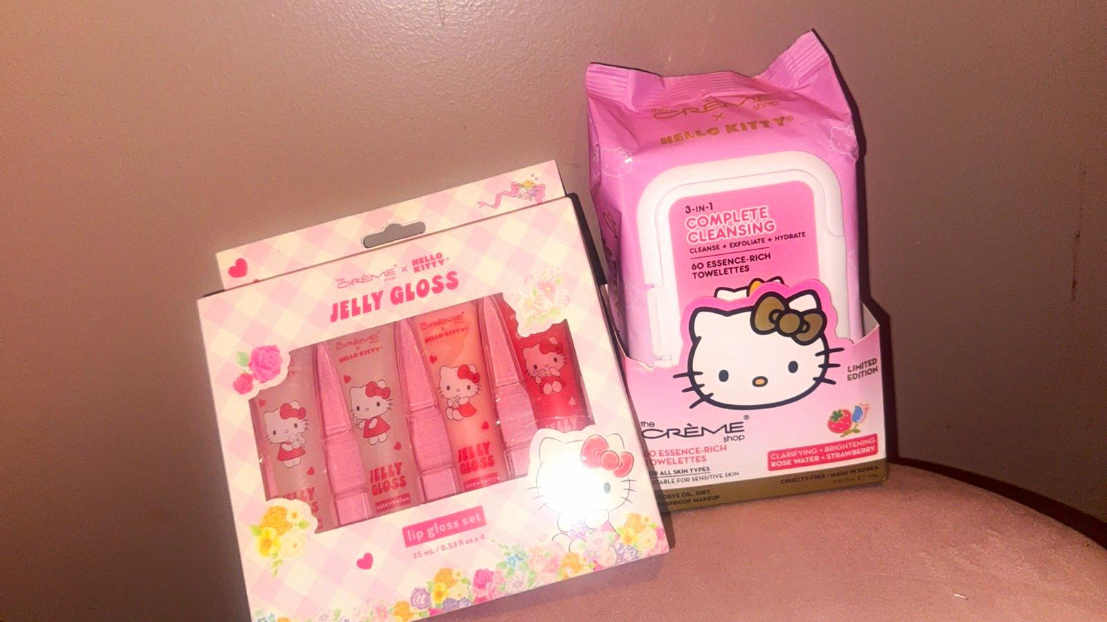 The Crème Shop Hello Kitty Limited Edition Lip Gloss + Cleansing Towelettes Set The Crème Shop Hello Kitty Limited Edition Lip Gloss + Cleansing Towelettes Set