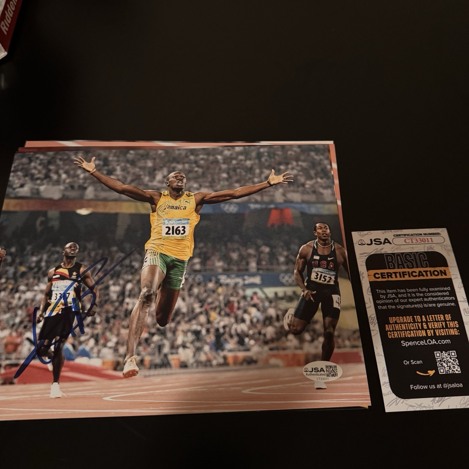 Usain Bolt Autographed 8x10 Photo Gold Medalist Beckett JSA COA Usain Bolt Autographed 8x10 Photo Gold Medalist Beckett JSA COA