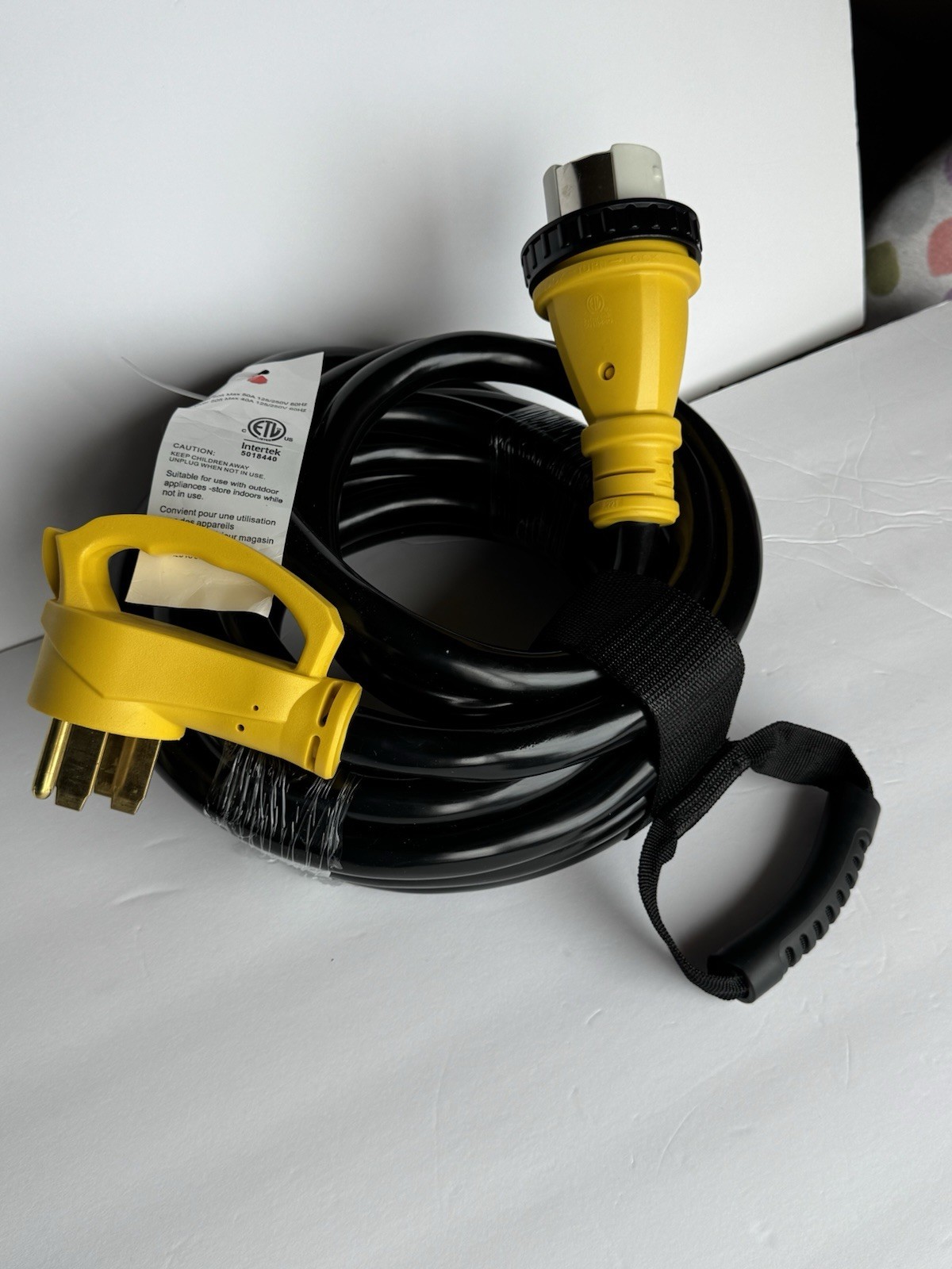50 Amp 25FT Generator Power Cord and Power Inlet Box 14-50P Male to SS2-50R STW