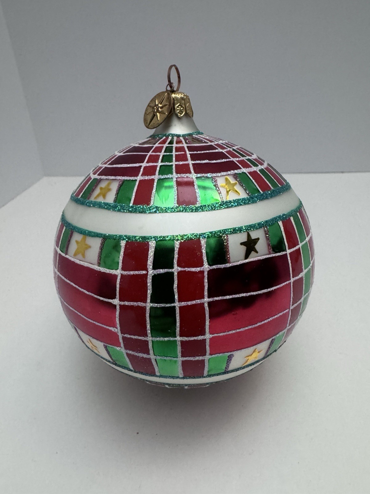 Christopher Radko Star Weaver Christmas Ornament Ball 2001 01-0061-0 Christopher Radko Star Weaver Christmas Ornament Ball 2001 01-0061-0
