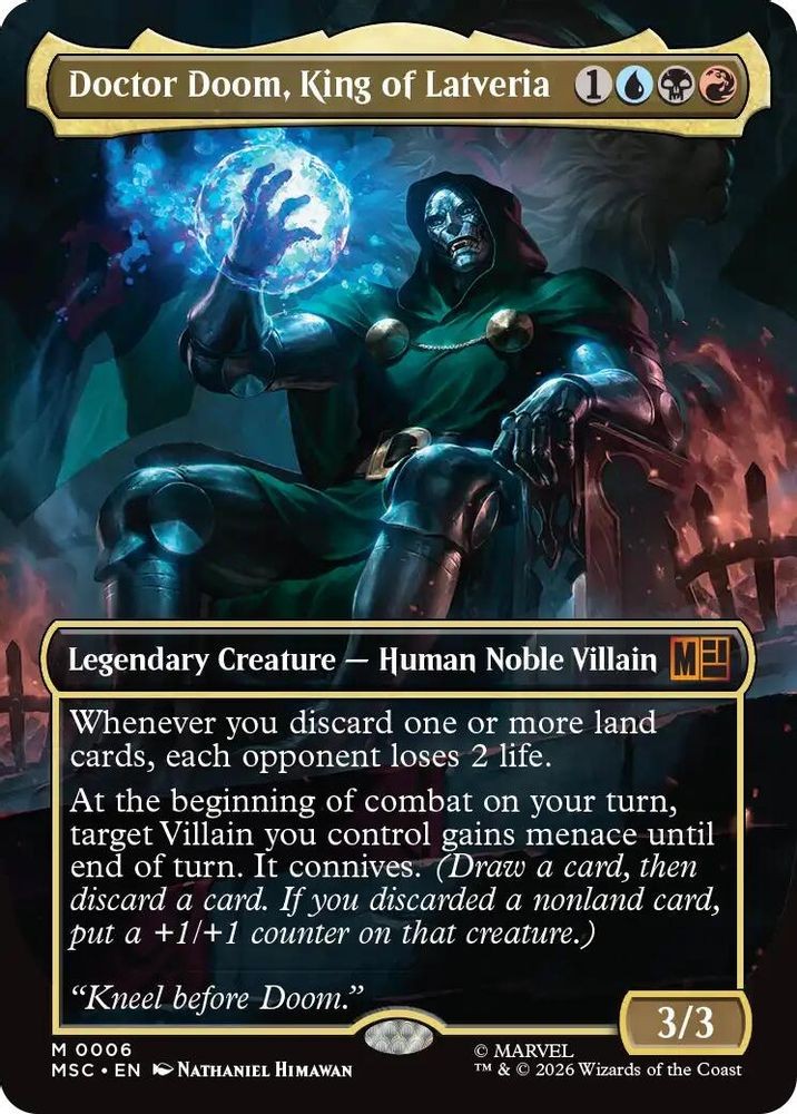 2026 MTG MSC Doctor Doom, King of Latveria (Borderless) (#6, Foil, M, Near Mint)
