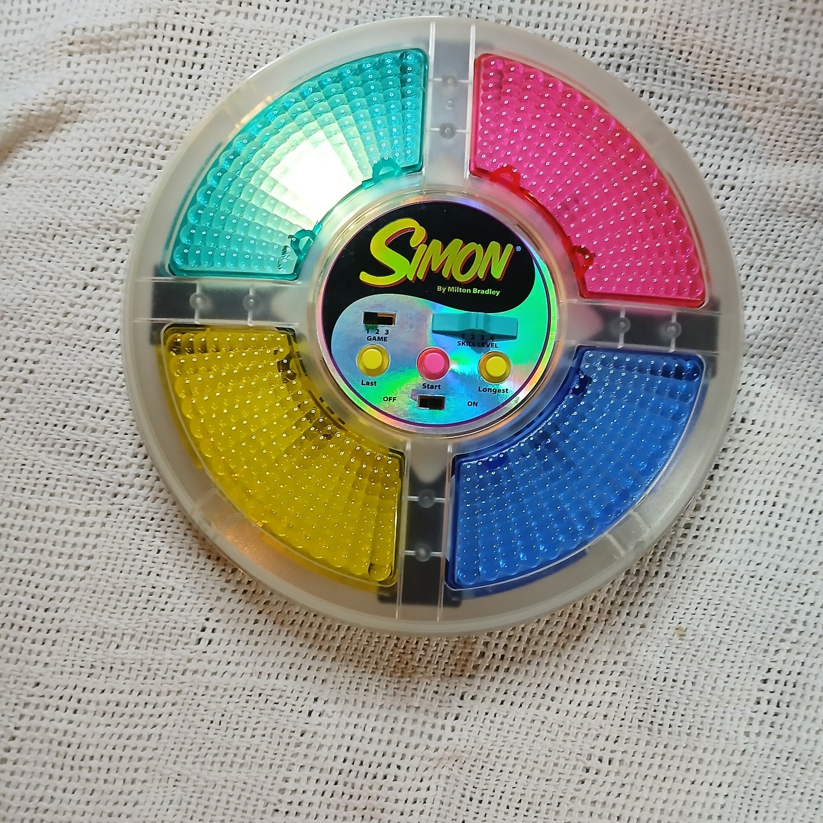 1978 Milton Bradley Clear Simon Electronic Light Game Collectable Working Vtg