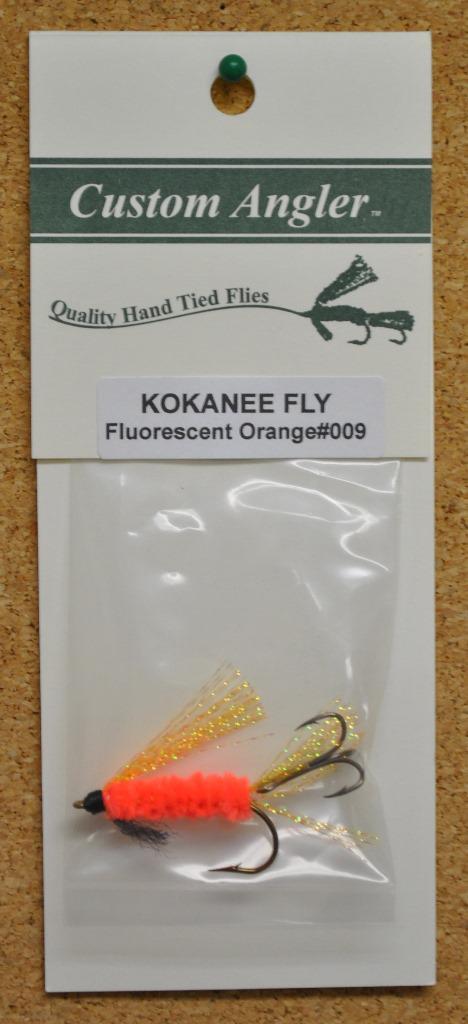 Custom Angler Fluorescent Orange Kokanee Fishing Fly