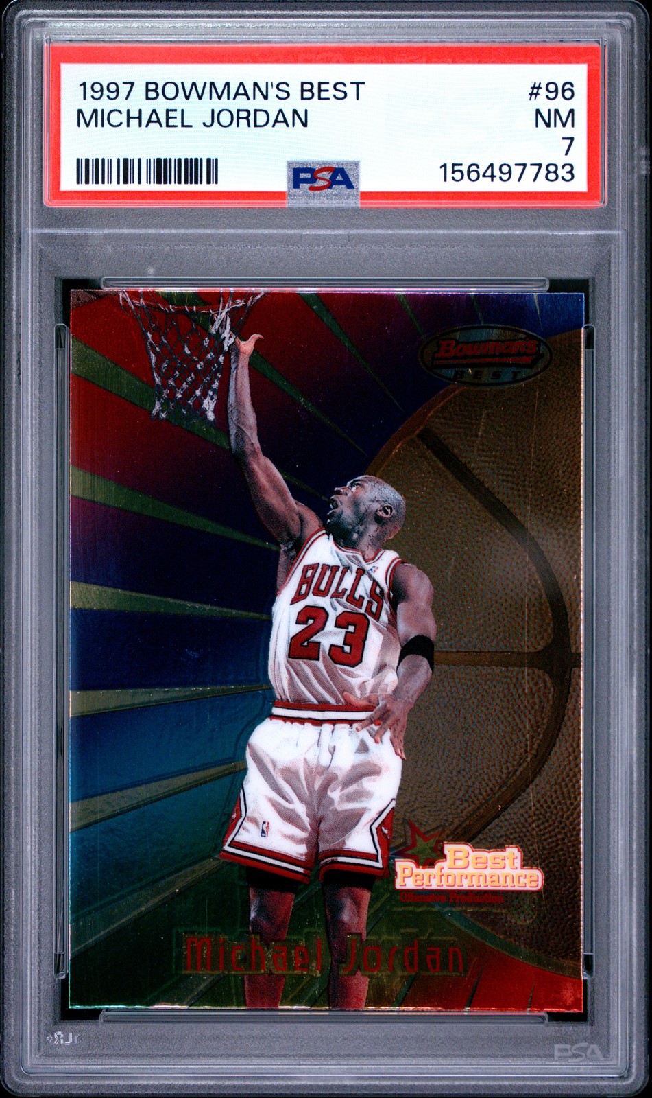 🔥 PSA 7 1997 Michael Jordan 96 Bowman\'s Best POP/225