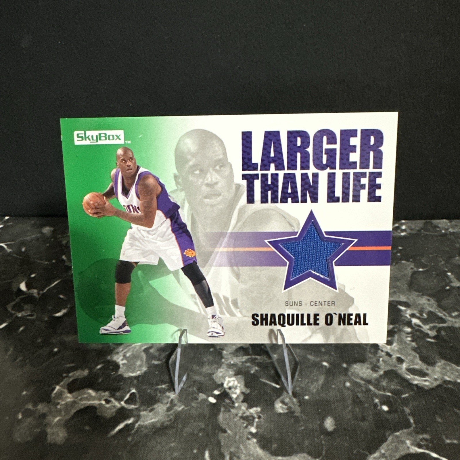 2008-09 Skybox Larger than Life Shaquille O\'Neal Game Used Patch Card #LL-SO 2008-09 Skybox Larger than Life Shaquille O\'Neal Game Used Patch Card #LL-SO