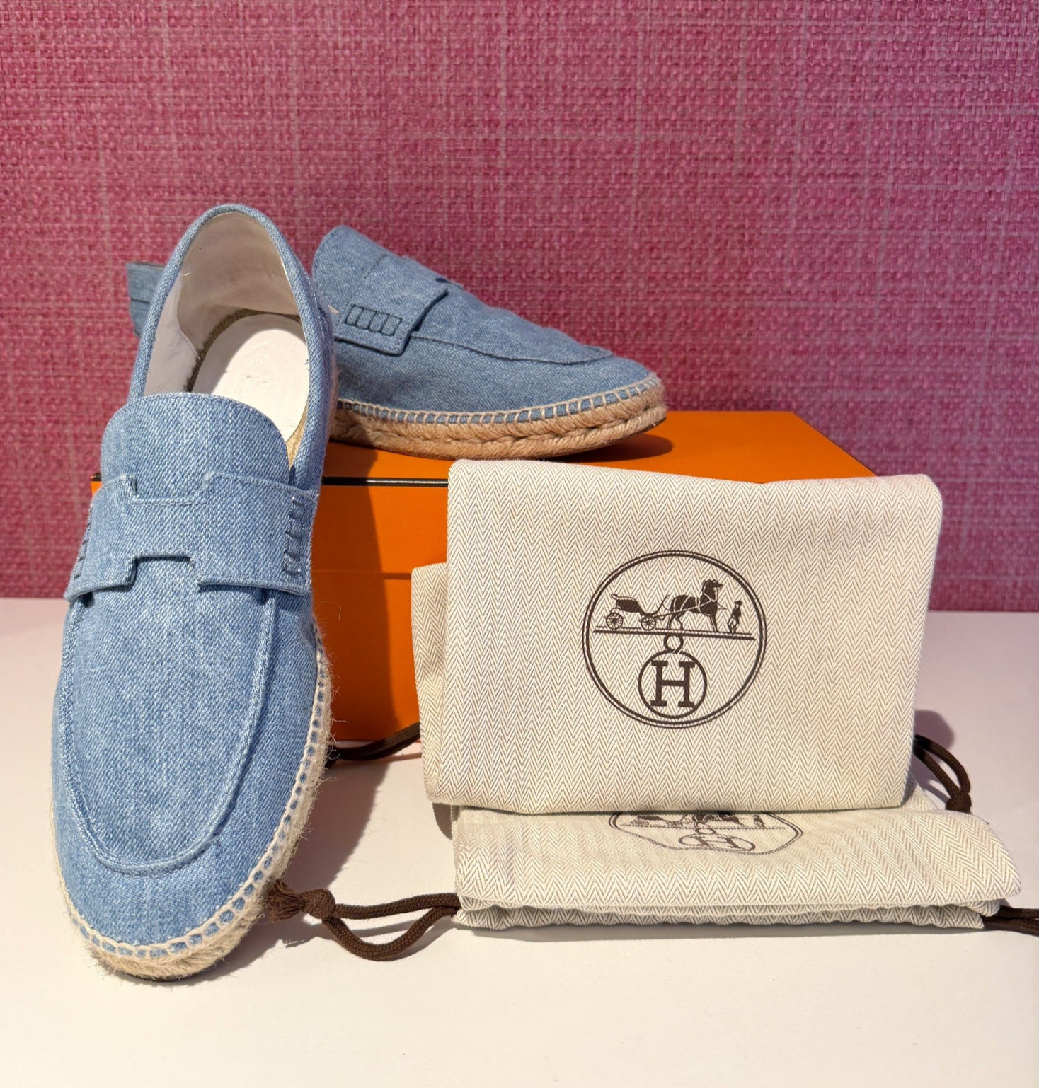 Authentic Hermès Trip Denim Espadrilles EU 41 Retail $950