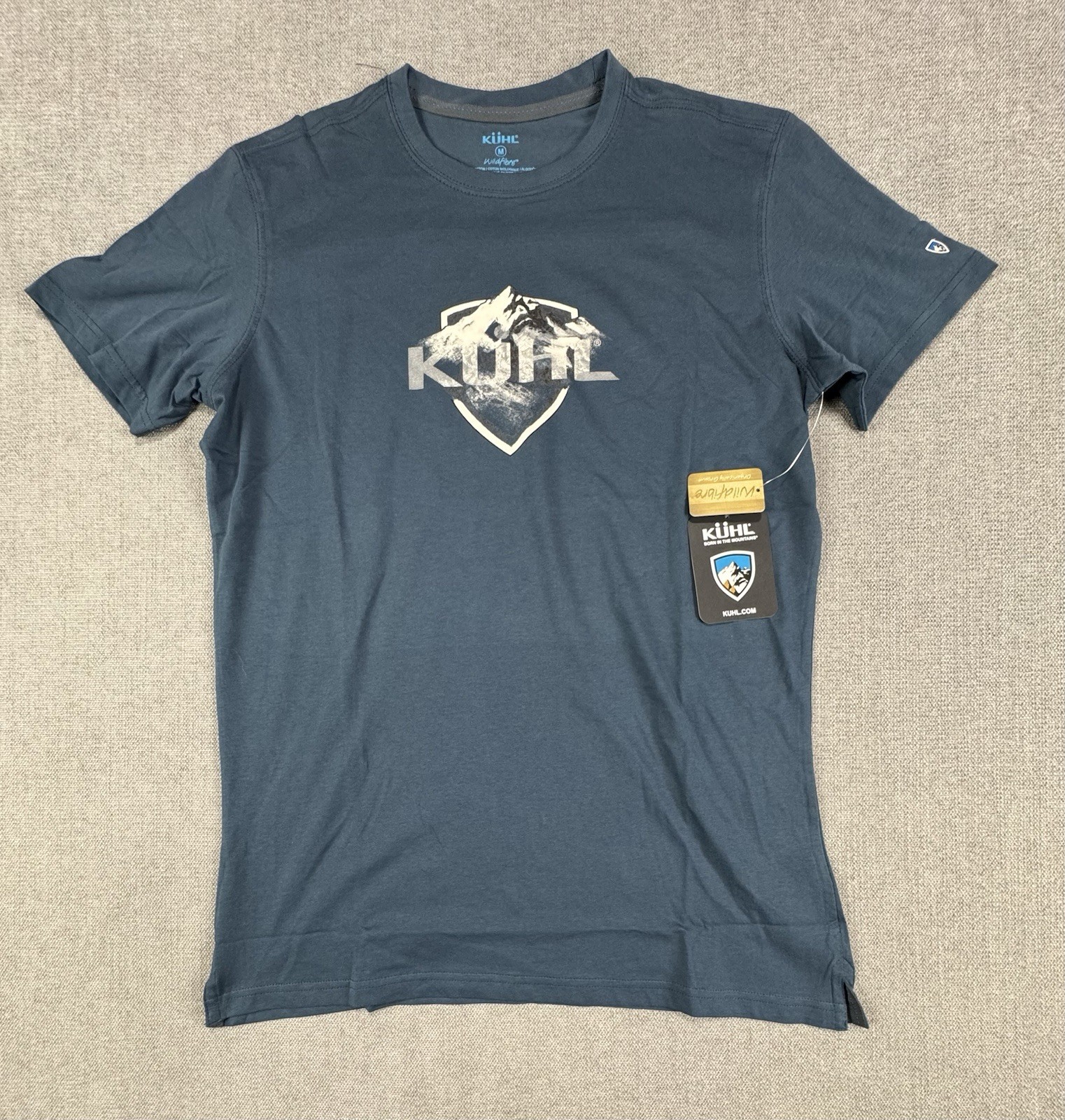 Kuhl Shirt Men Medium Cotton Blue Hiking Trek Mountain New