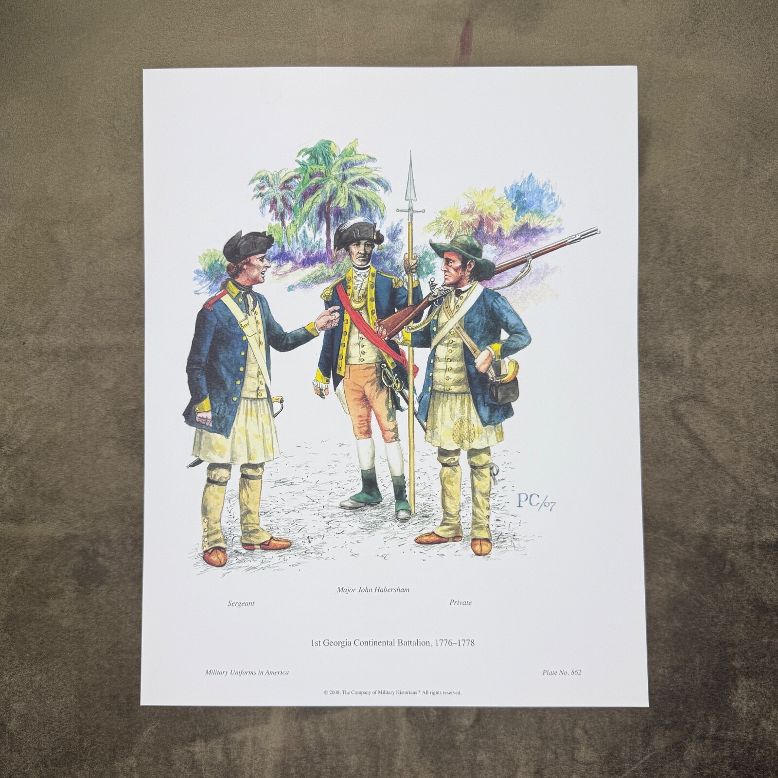 Plate 862 1st Georgia Continental Battalion 1776–1778 Uniform Plate