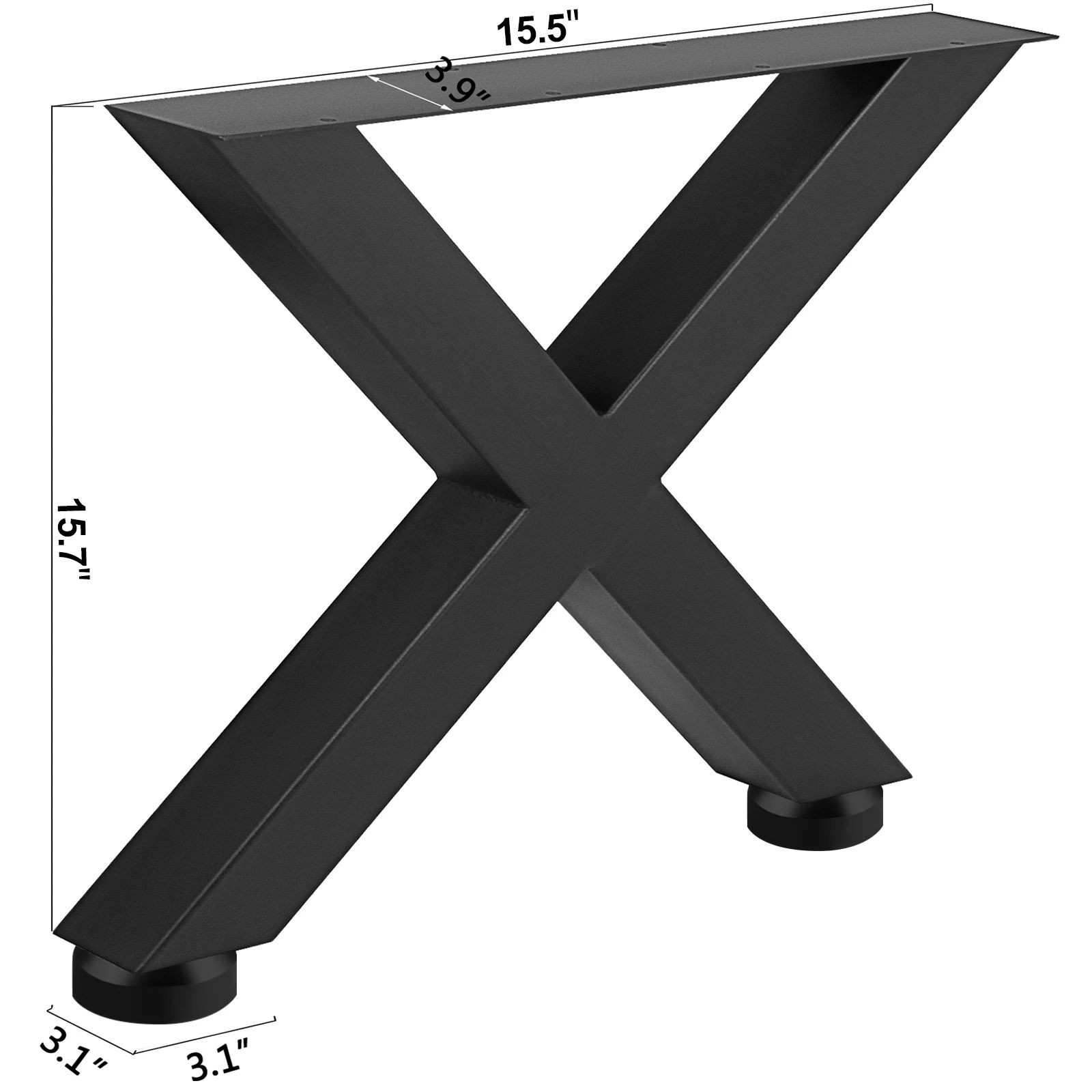 SucceBuy 2PCS Steel Table Legs, X-Shape, Heavy Duty Support