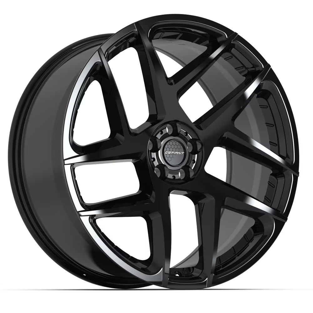 Set(4) DEFIANT Rims DF05 22x10 Gloss Black Rims 5x108 37ET