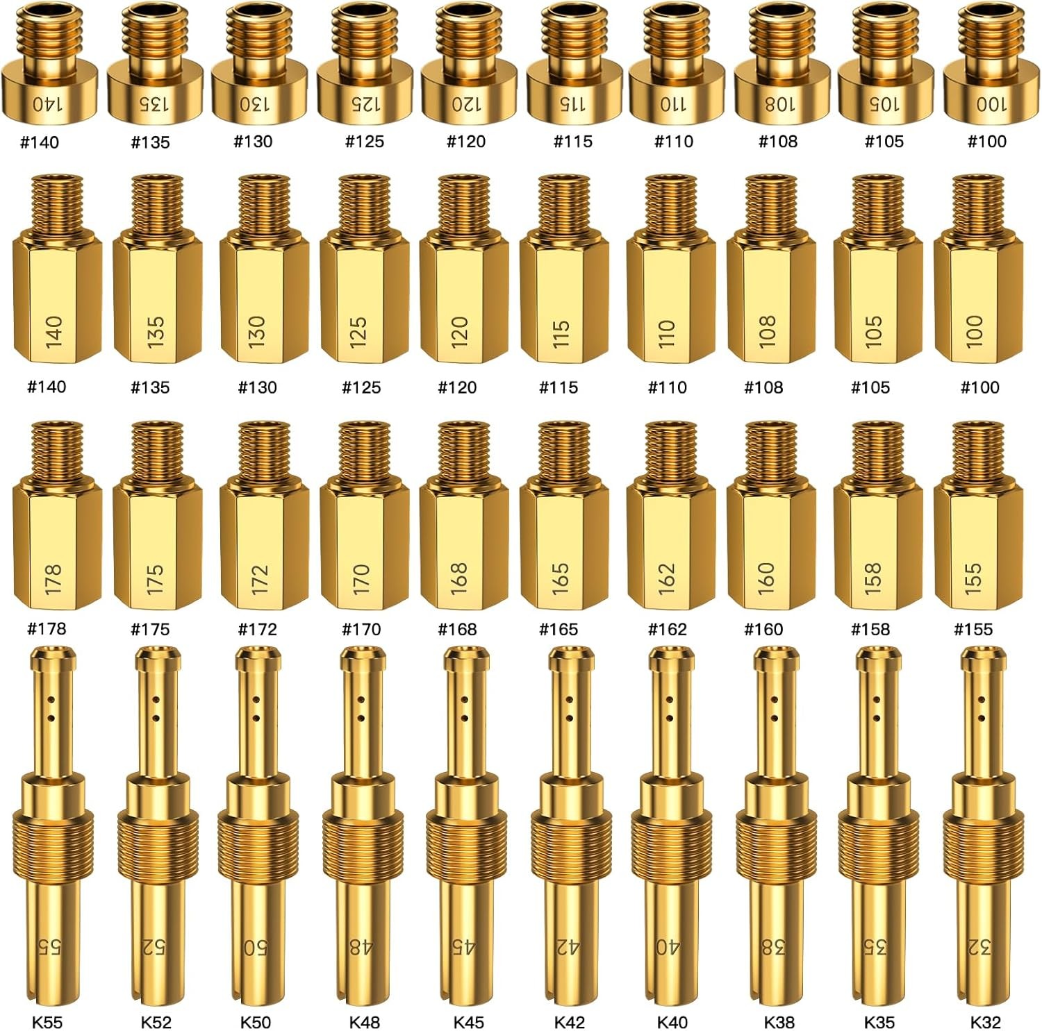 40pcs Carburetor Main Jets Slow Pilot Jet Kit For PE PWK CVK OKO Dirt Bike ATV