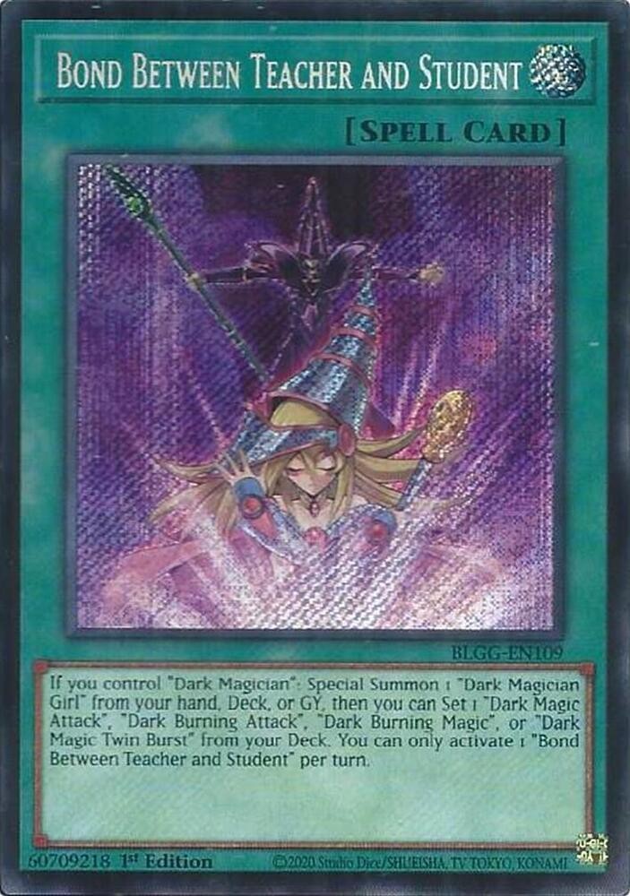 * BOND BETWEEN TEACHER AND STUDENT * 1ST EDITION SECRET RARE BLGG-EN109 YUGIOH