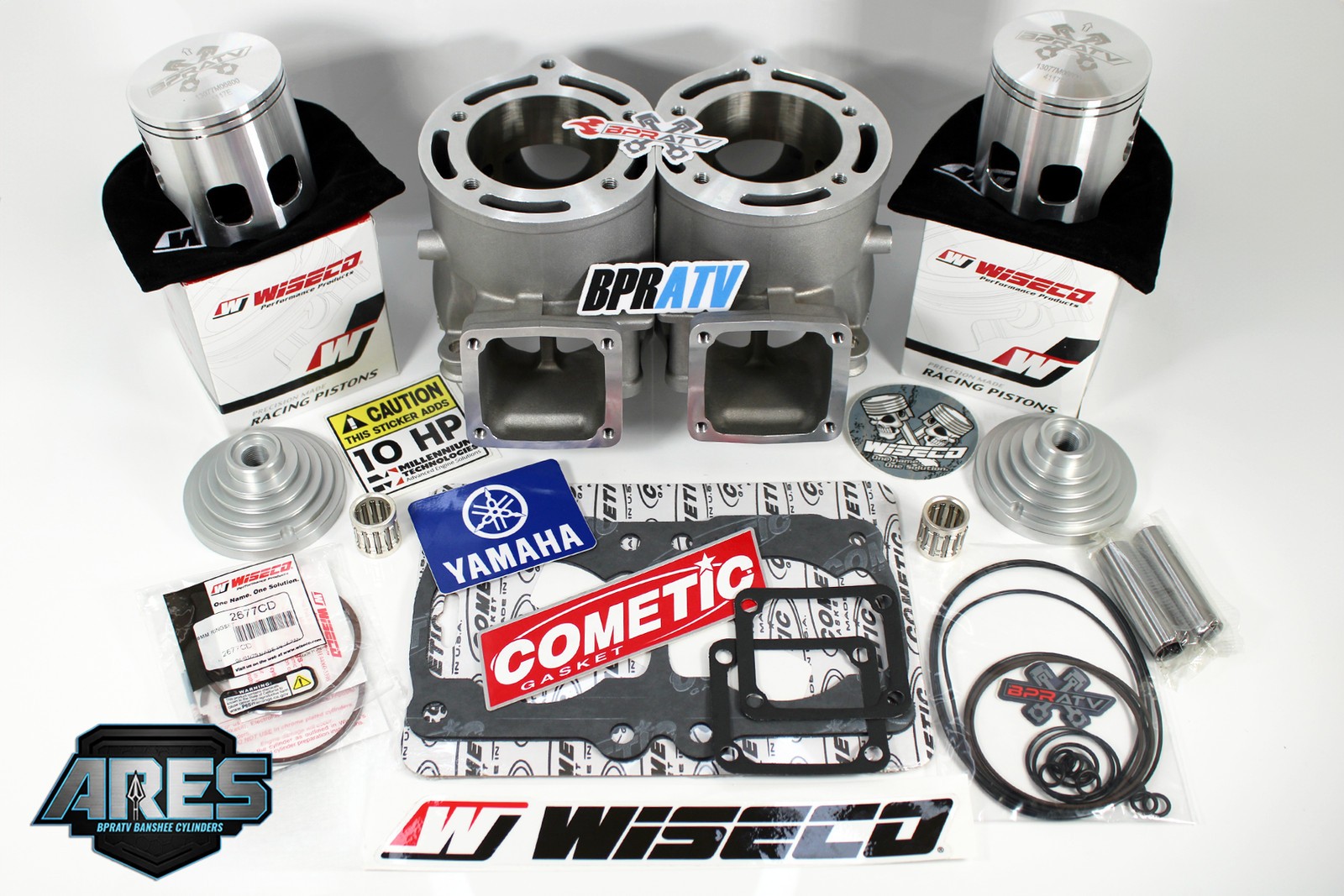 BPRATV Yamaha Banshee ARES Athena Style 400cc Cylinders Wiseco Pistons Domes Kit