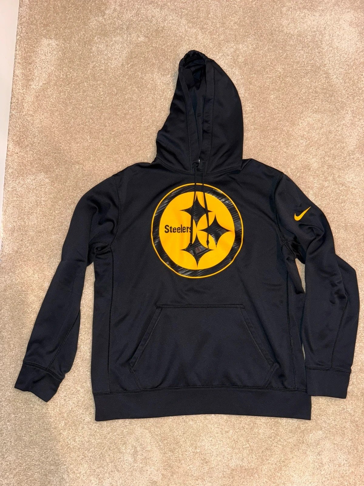 Nike Pittsburgh Steelers Therma-Fit Pullover Hoodie Black Men's L Nike Pittsburgh Steelers Therma-Fit Pullover Hoodie Black Men's L