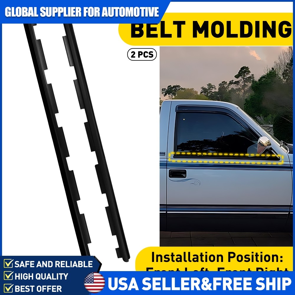 For 1988-2000 Chevy GMC Pair Front Outer Window Sweep Weather Strip Seal Set