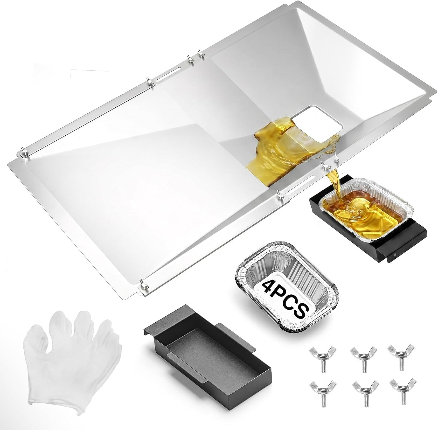 Adjustable Universal Grease Tray for Gasgrill, with Catch Pan