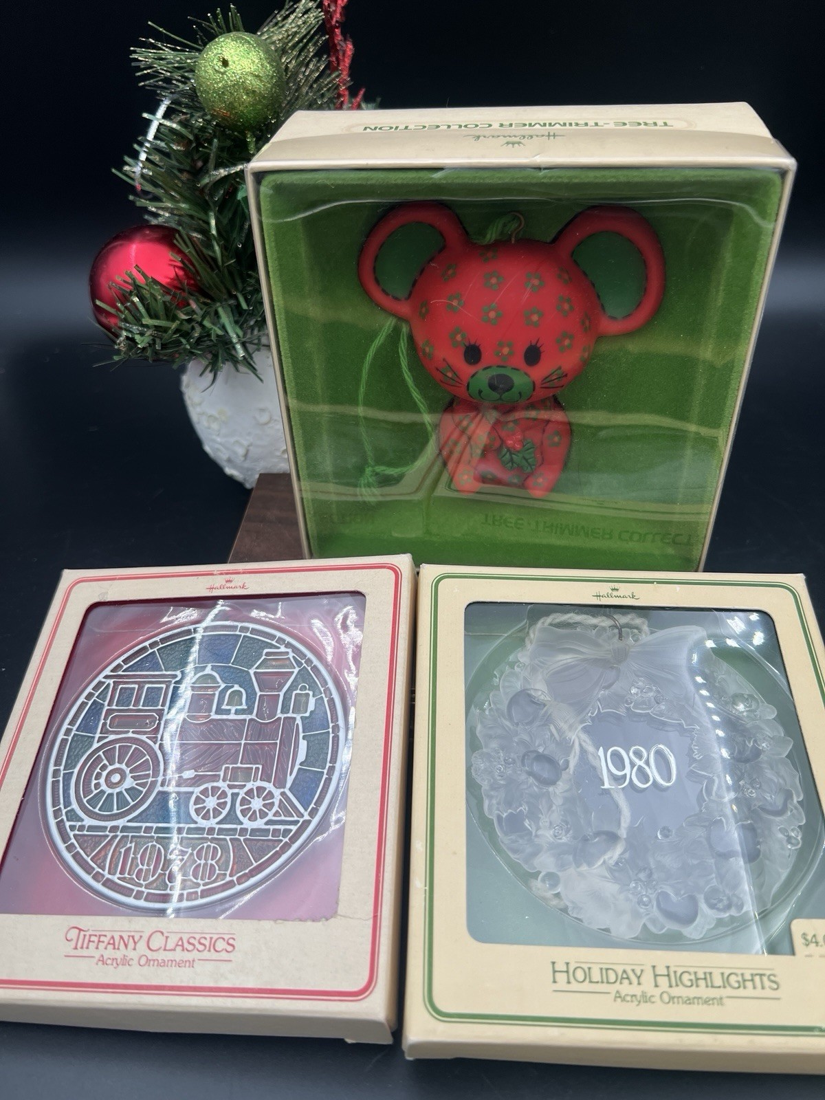 3 Vintage Hallmark Keepsake Ornaments in Original Boxes. 3 Vintage Hallmark Keepsake Ornaments in Original Boxes.