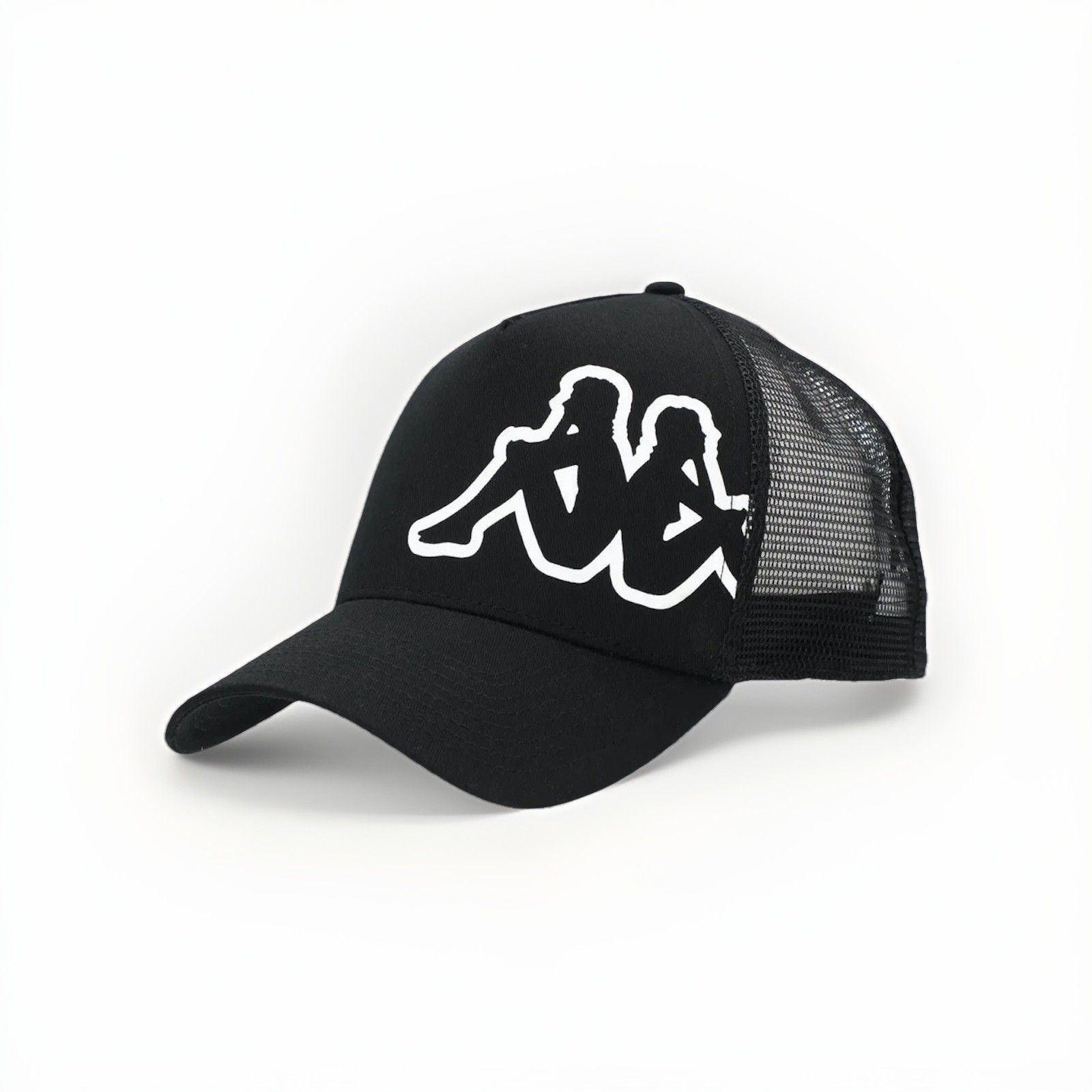 Kappa Black Mesh Trucker Cap Hat Logo Men’s Size 59 - New with Tag