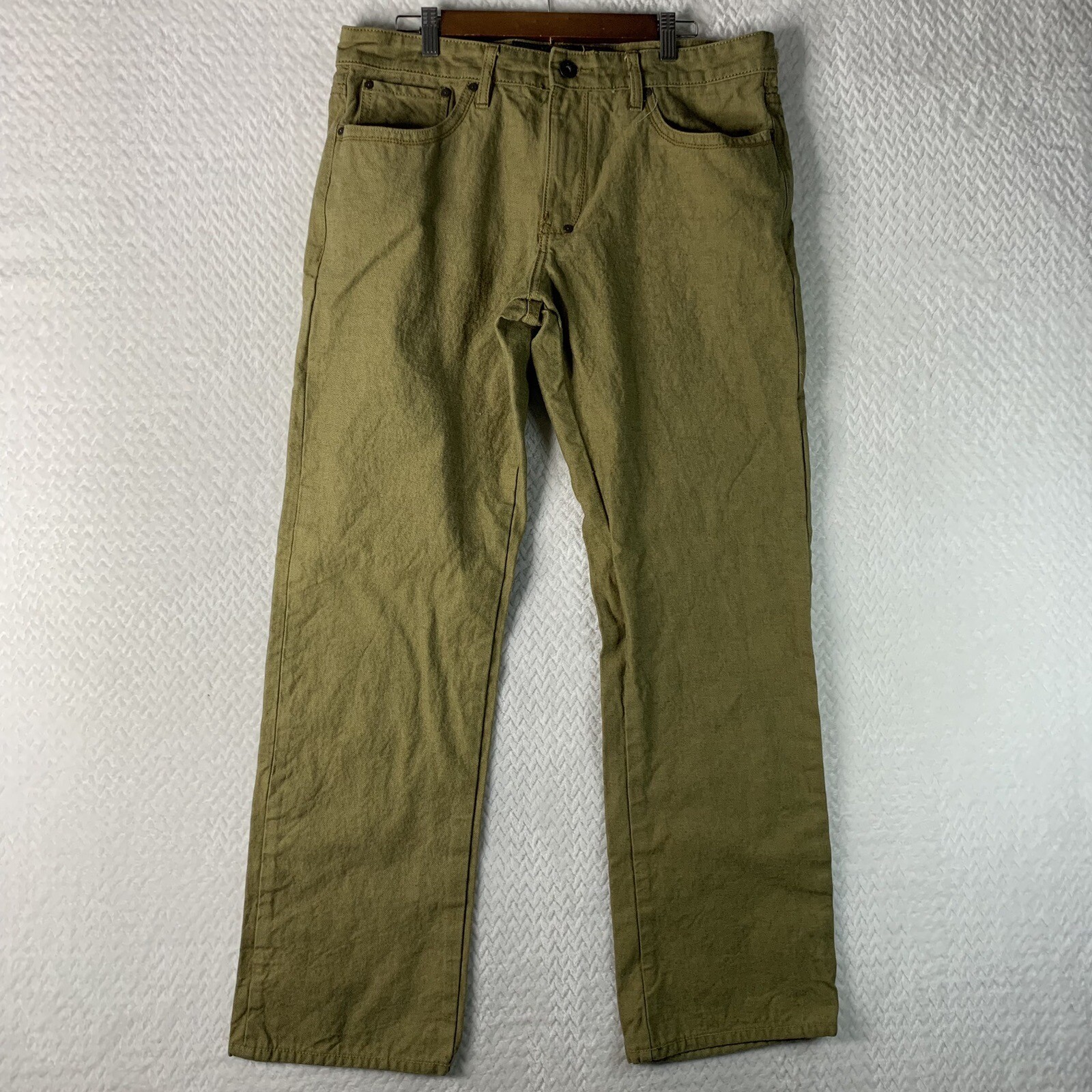 Akoo Brand Jeans Mens Size 36/32 Straight Leg RN98011 Gold Brown