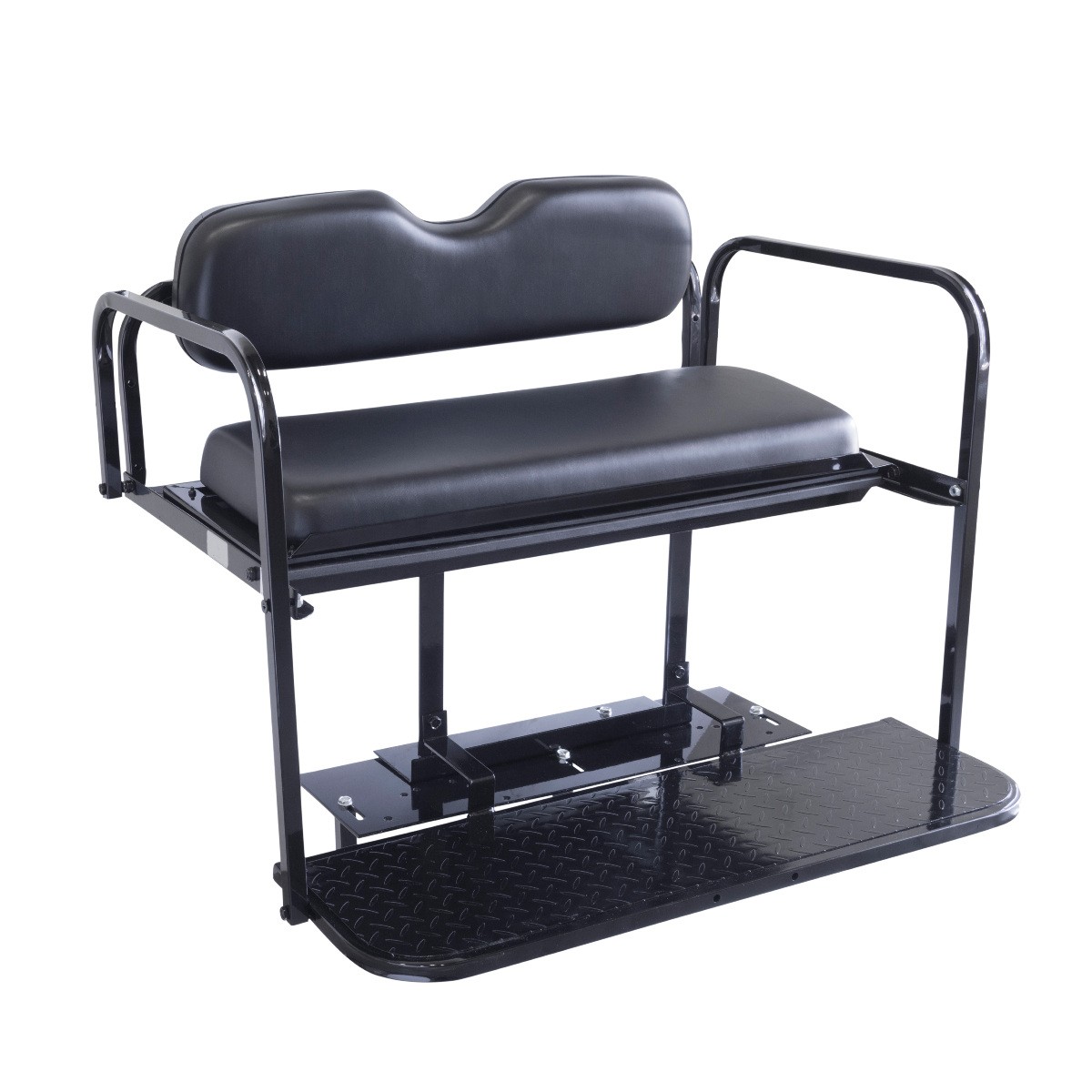 Yamaha G29/Drive Golf Cart Rear Flip Seat Kit | Black Cushions | Fits 2007-2016