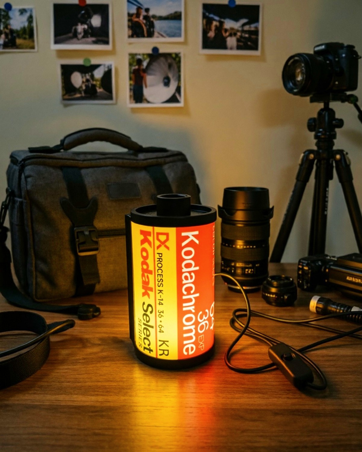 Kodak Film Kodachrome 64 Canister Design Camera Decor 3D Printed Sign