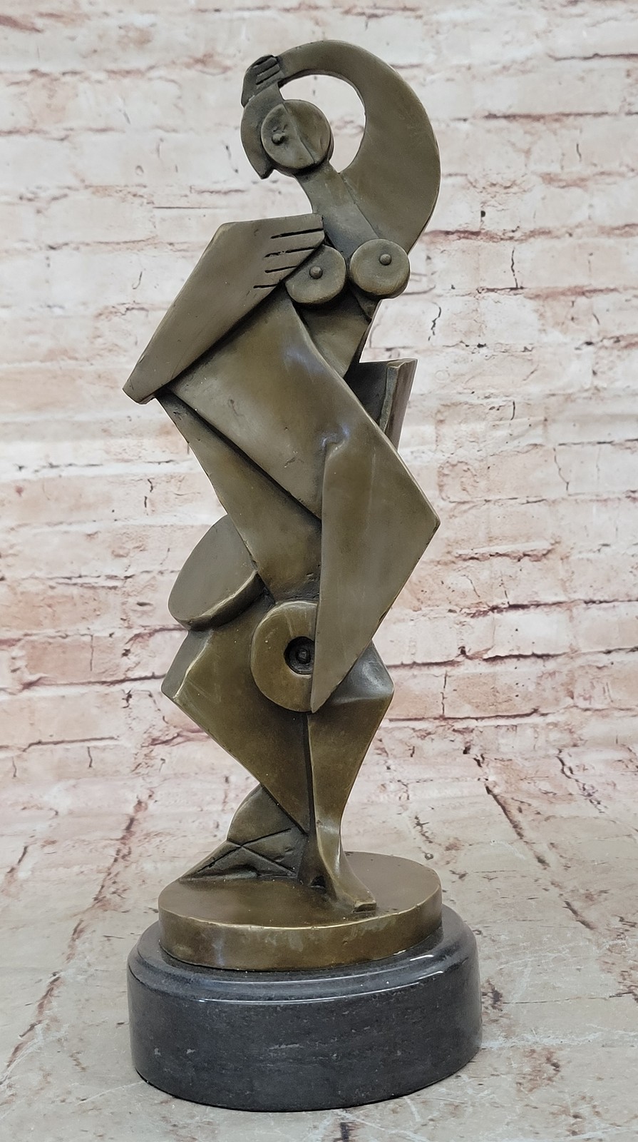 PURE BRONZE COLLECTOR EDITION ABSTRACT MODERN ART SCULPTURE, SIGNED FIGURINE