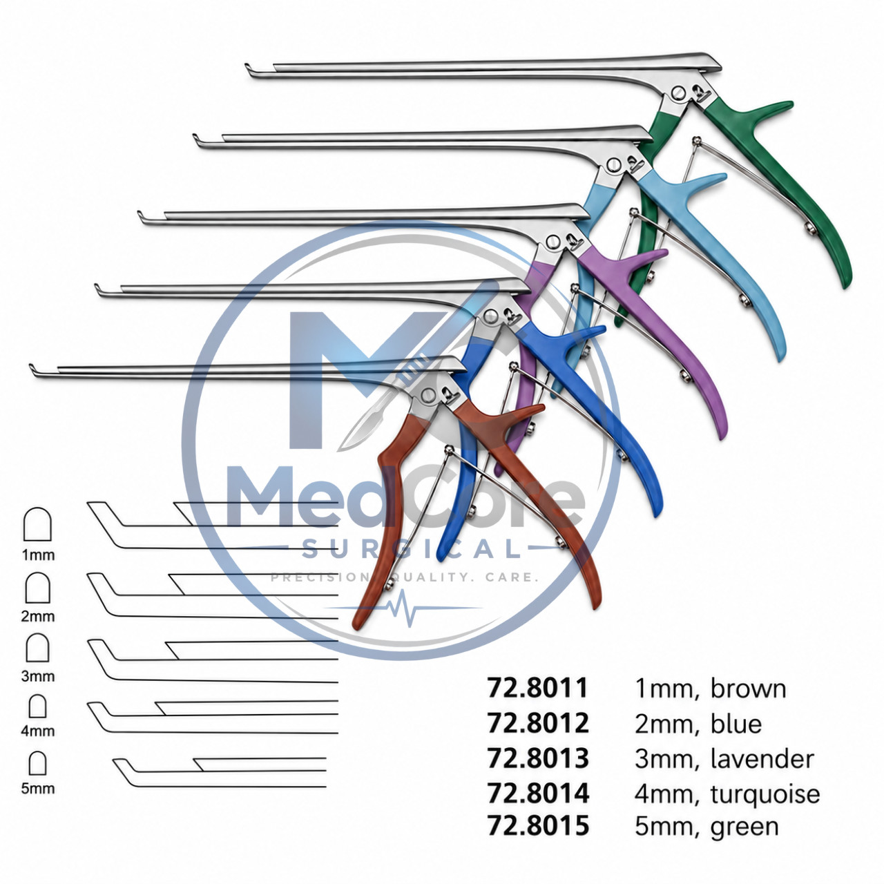 Aesculap Ferris smith kerrison punch set of 5 spinal instruments