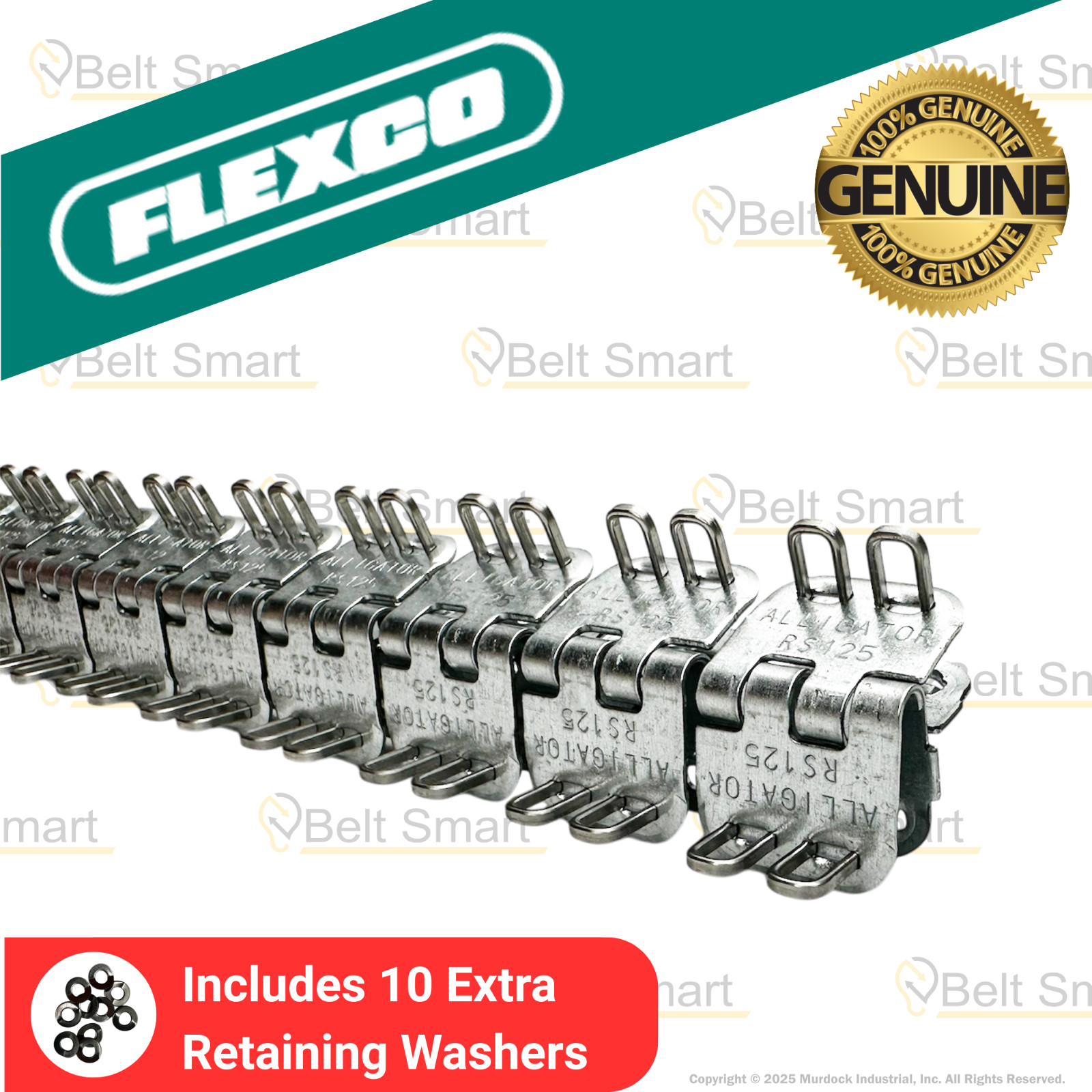 Genuine Flexco RS125J18/450NC Alligator Ready Set Staple Fastener (Box of 4 Set)