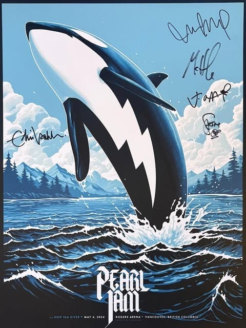 Pearl Jam Deep Sea Diver Vancouver May 4 2024 Orca Concert Poster