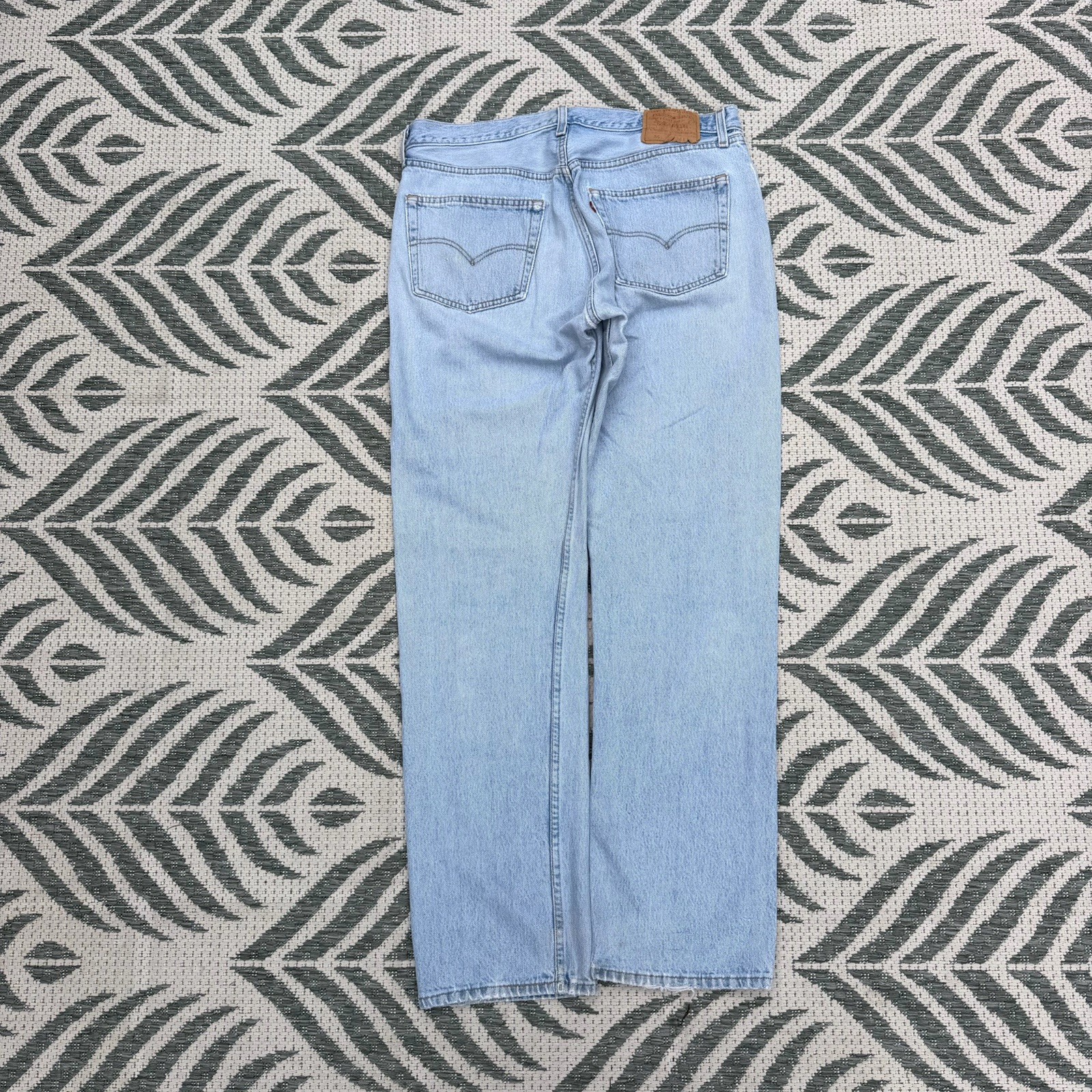 Vintage 90s Levis 501 Button Fly Denim Jeans Mens 35x32 Light Wash Made in USA