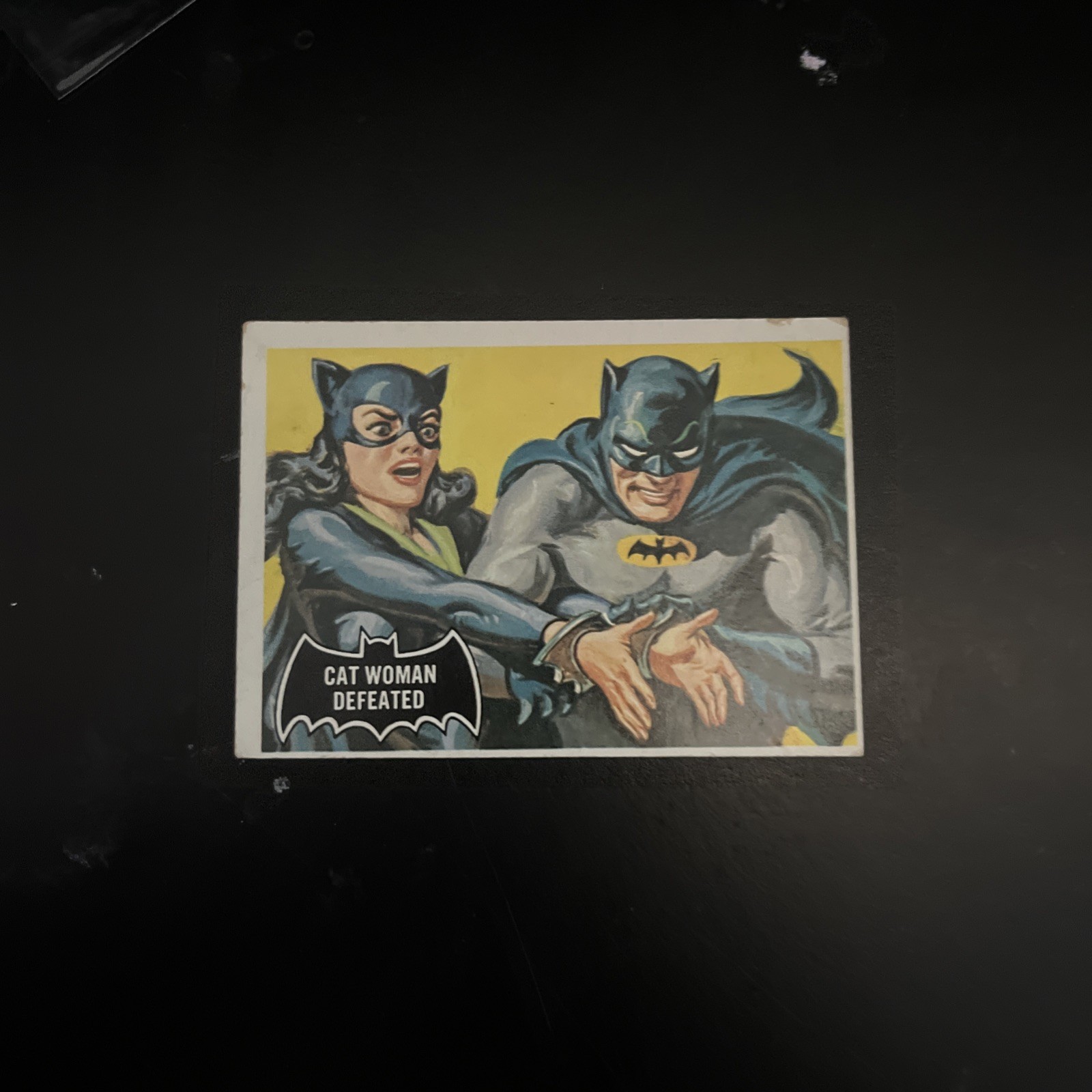 Vintage 1966 TCG Batman Cat Woman Defeated Card 35 Catwoman Non-Sport Card Vintage 1966 TCG Batman Cat Woman Defeated Card 35 Catwoman Non-Sport Card