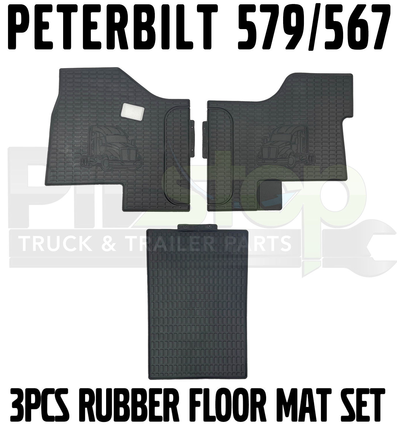 Custom Heavy-Duty Rubber Floor Mats Fits Peterbilt 579 & 567 – Auto & Manual Custom Heavy-Duty Rubber Floor Mats Fits Peterbilt 579 & 567 – Auto & Manual