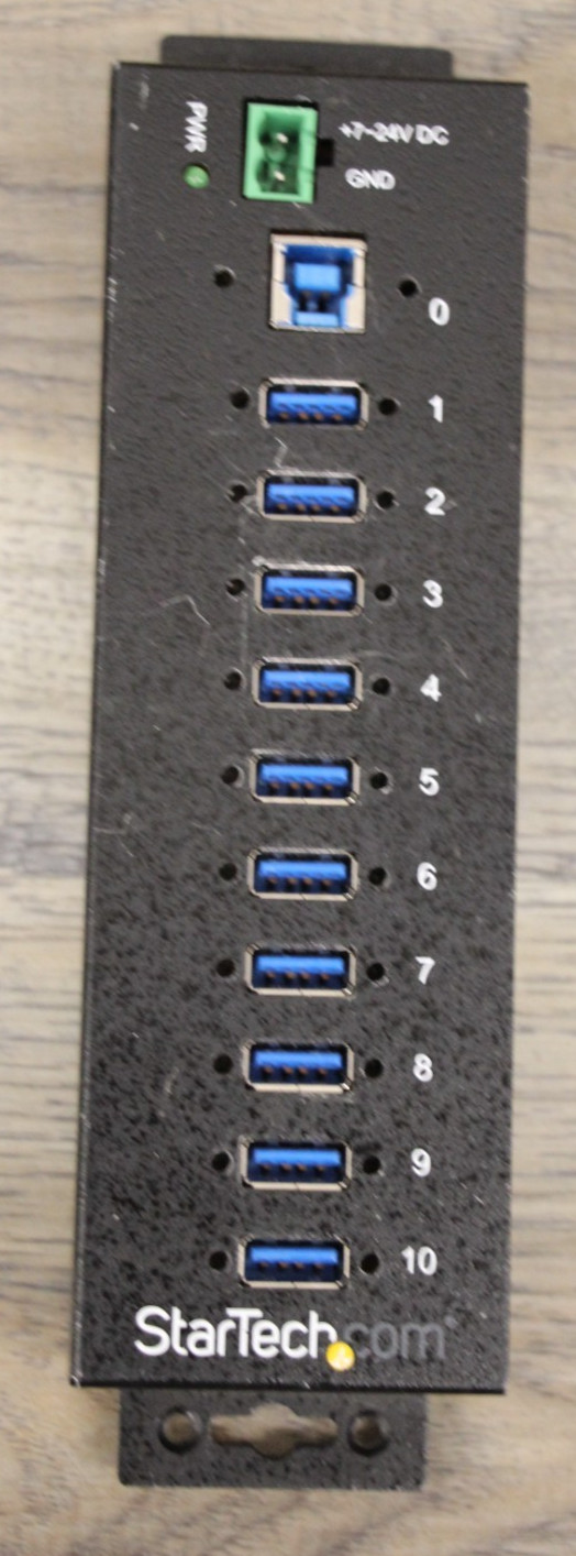 StarTech 10 Port USB 3.0 Hub 5Gbps With ESD Surge Protection ST1030USBM 7-24V DC