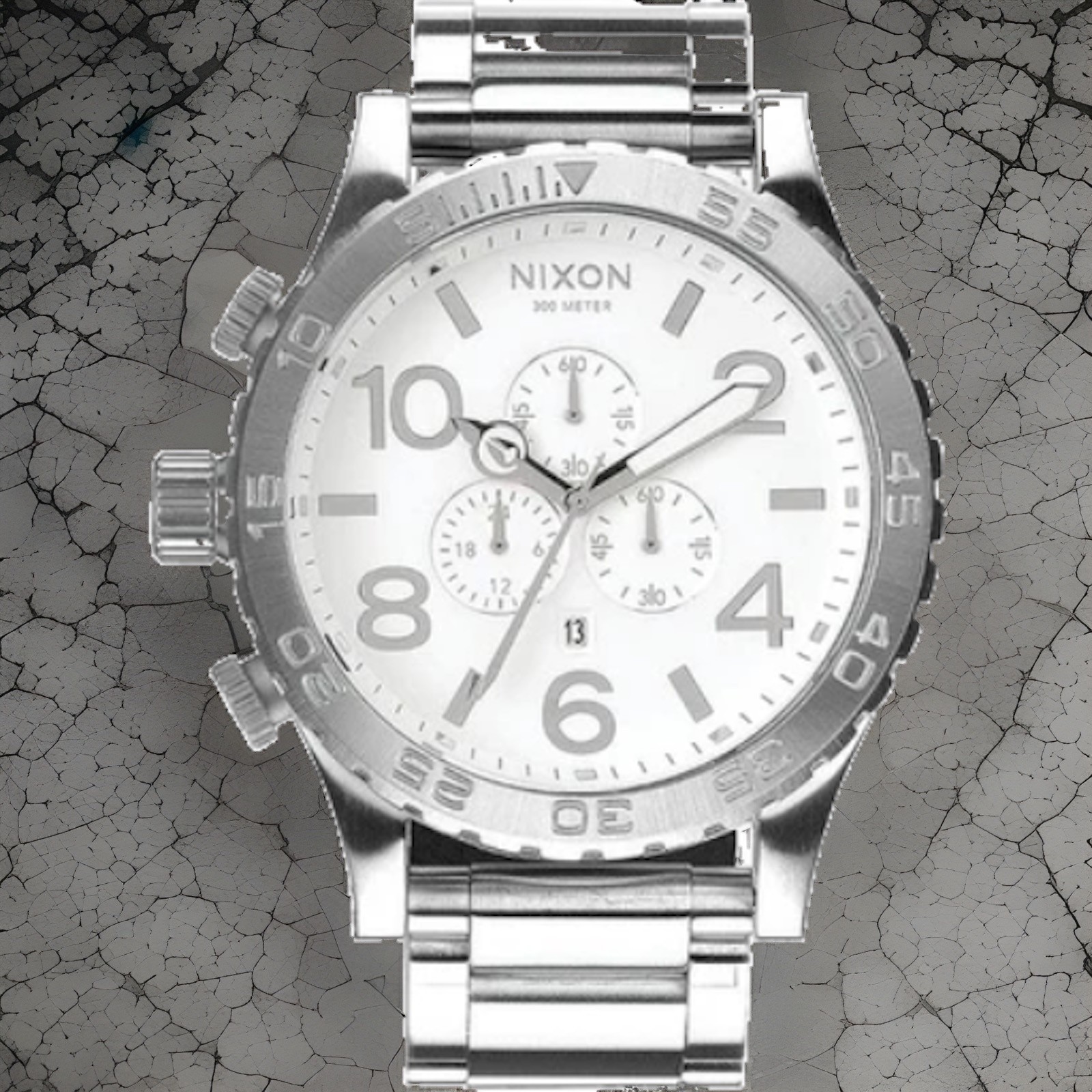 NIXON 51-30 Chrono - High Polish/White Chronograph Unisex Watch A083-488
